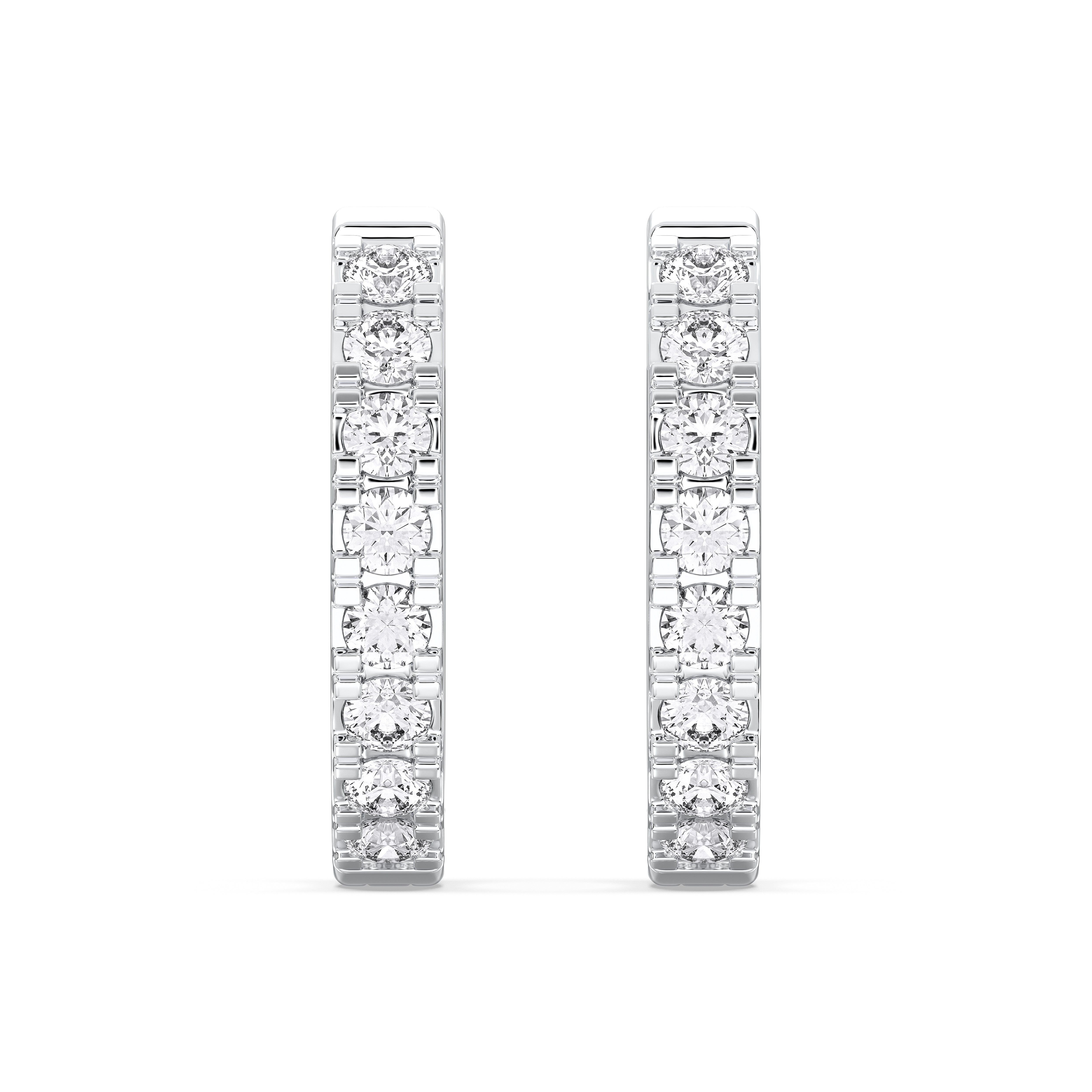 Lab Created Round Diamond 0.35 Ct Hoop Earring For Her in Solid Gold