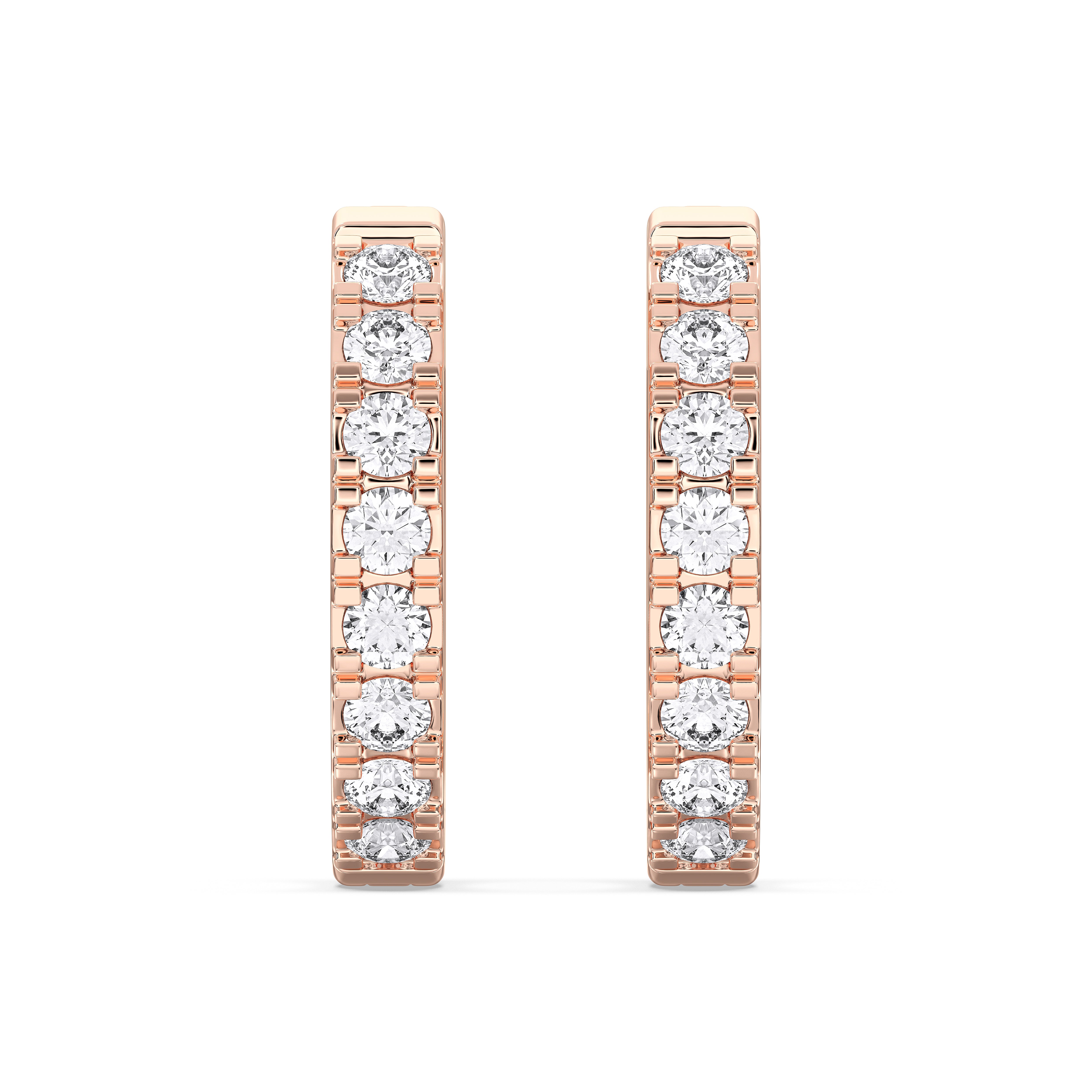 Lab Created Round Diamond 0.35 Ct Hoop Earring For Her in Solid Gold
