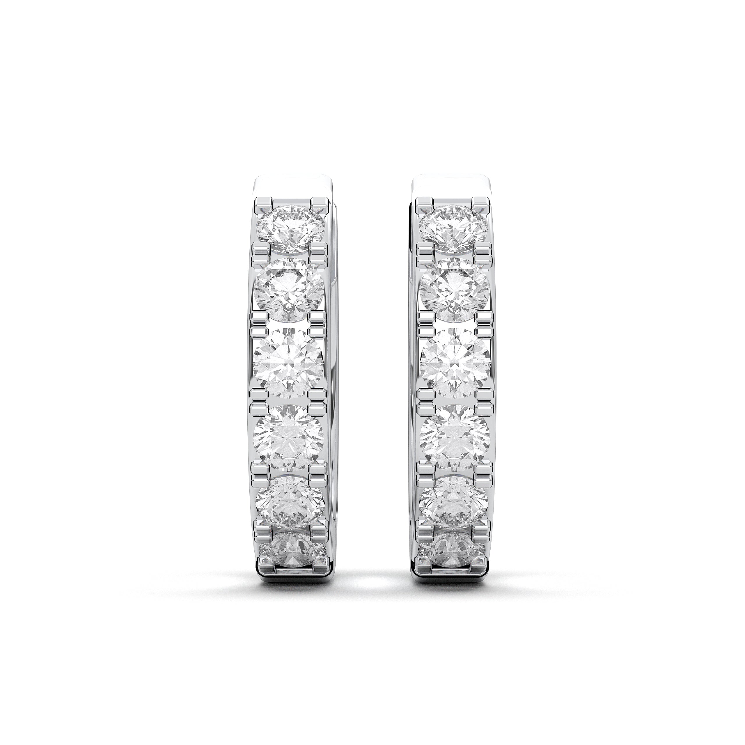0.45 Carat Round Cut Diamond Hoop Earring Made in Solid Gold For Women