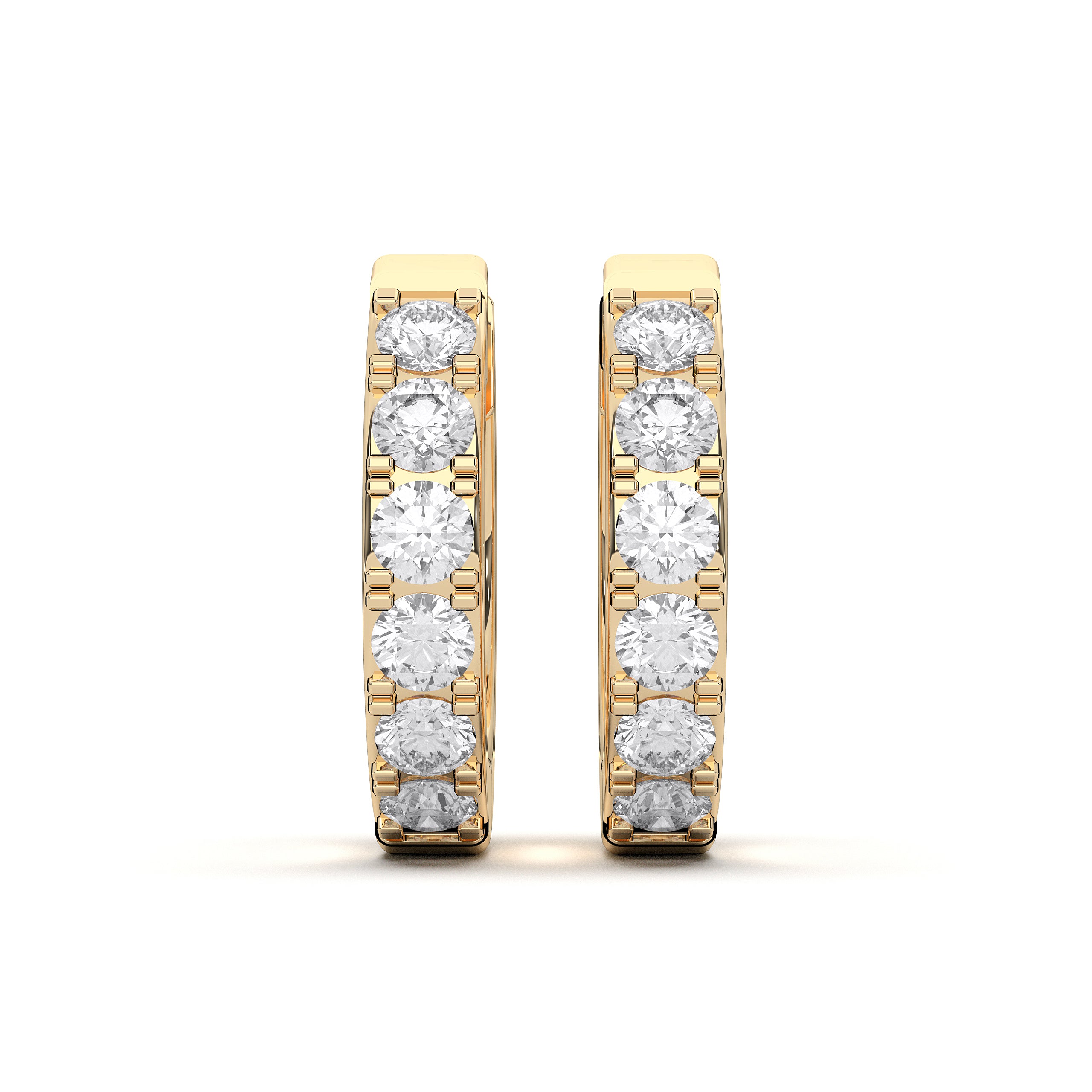 0.45 Carat Round Cut Diamond Hoop Earring Made in Solid Gold For Women