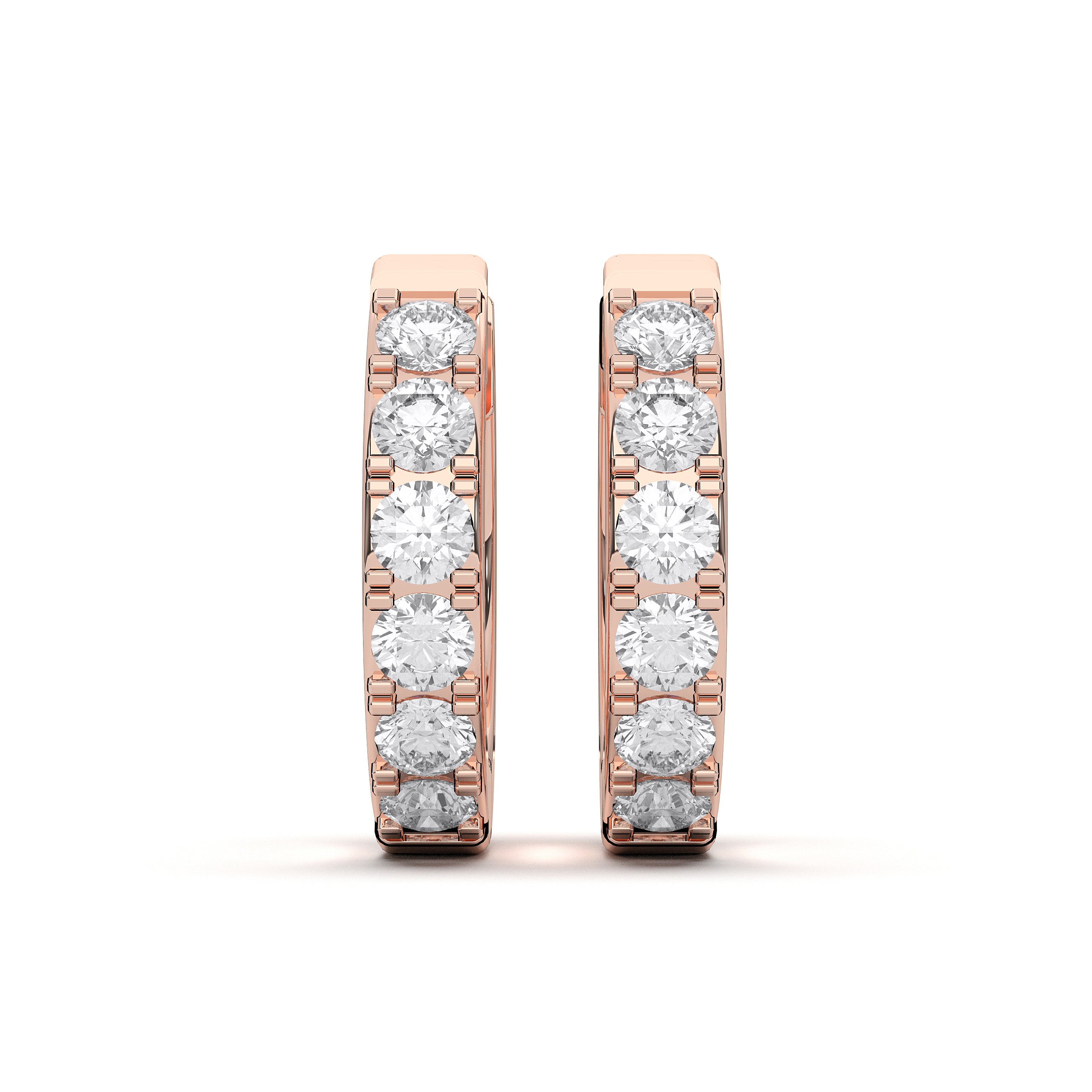 0.45 Carat Round Cut Diamond Hoop Earring Made in Solid Gold For Women