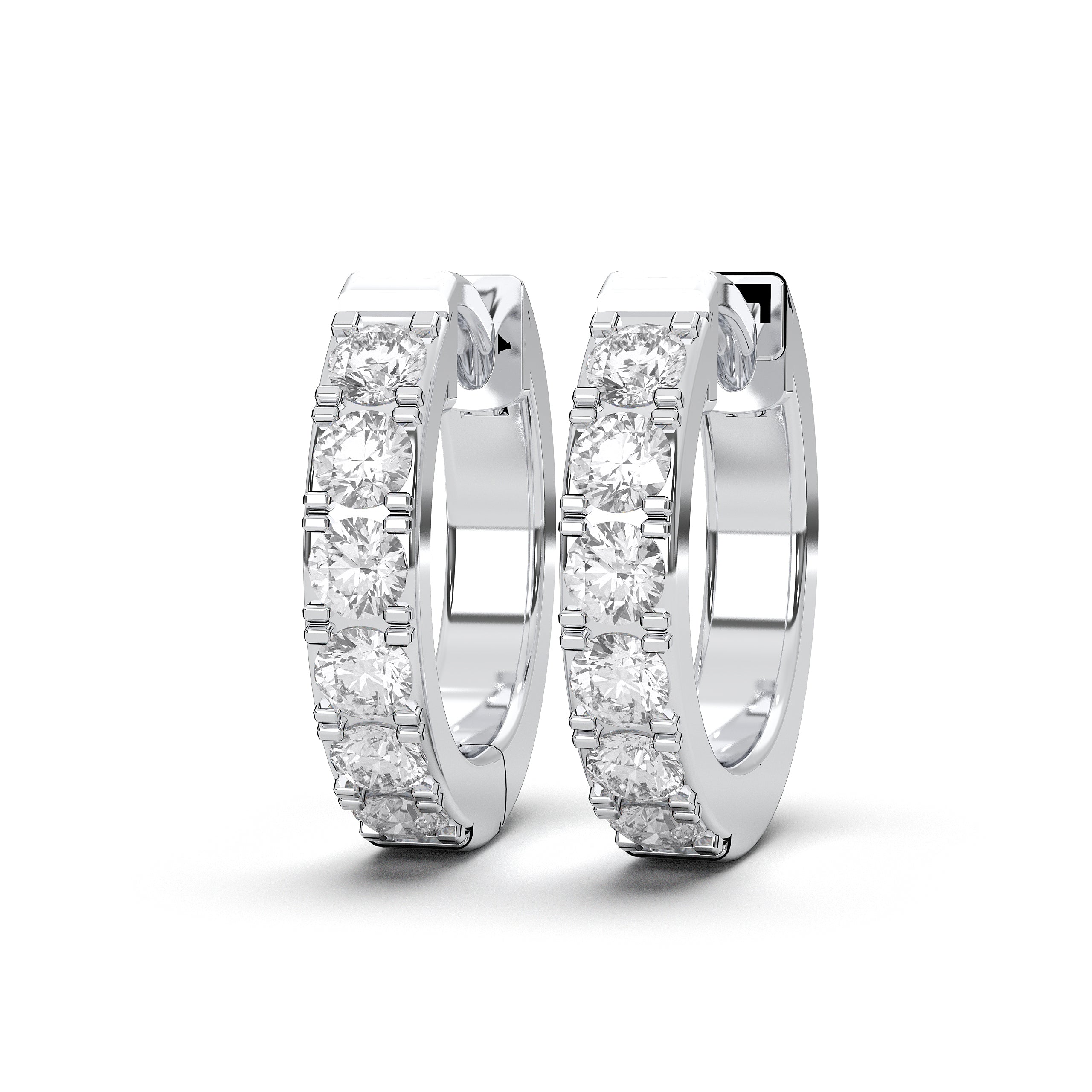 0.45 Carat Round Cut Diamond Hoop Earring Made in Solid Gold For Women