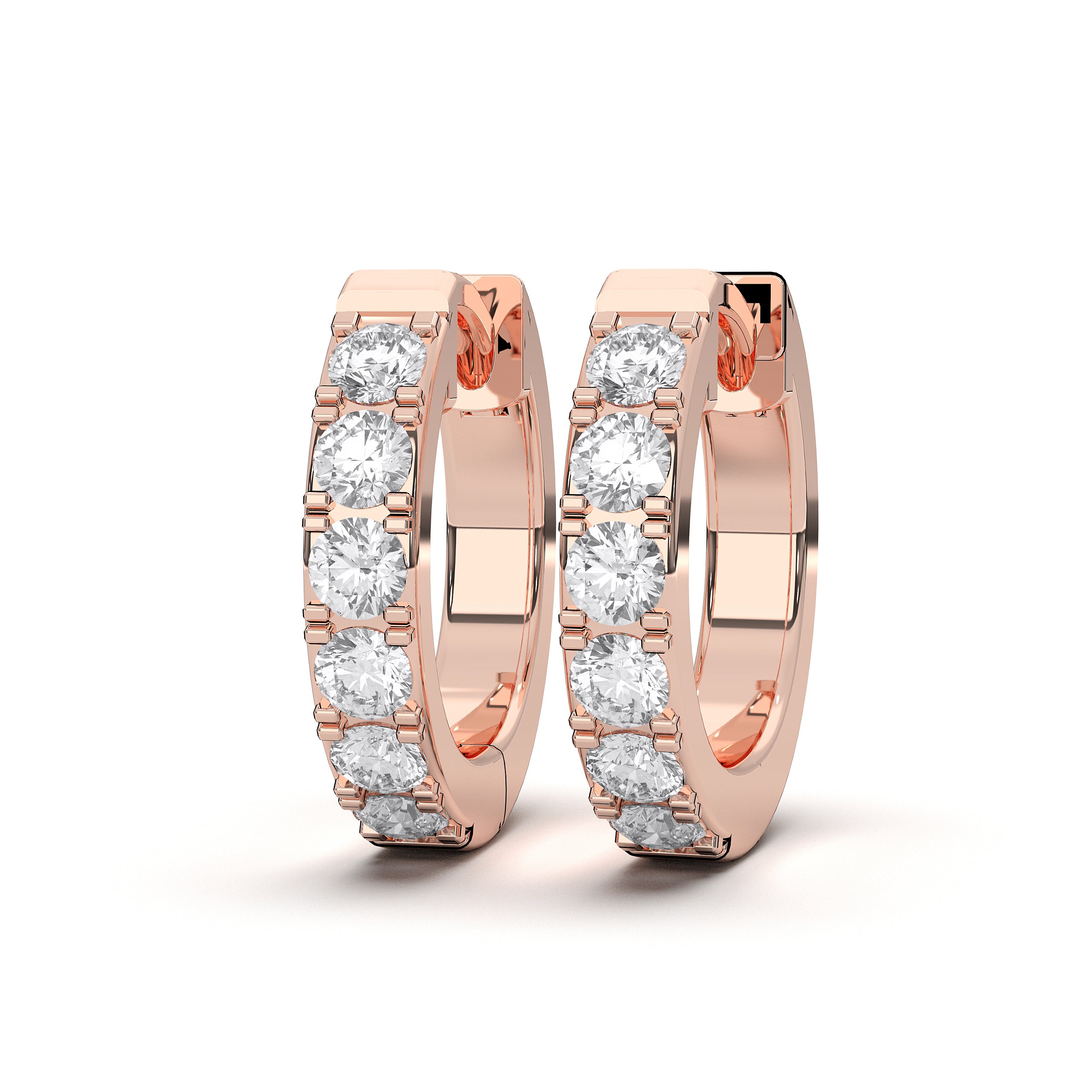 0.45 Carat Round Cut Diamond Hoop Earring Made in Solid Gold For Women