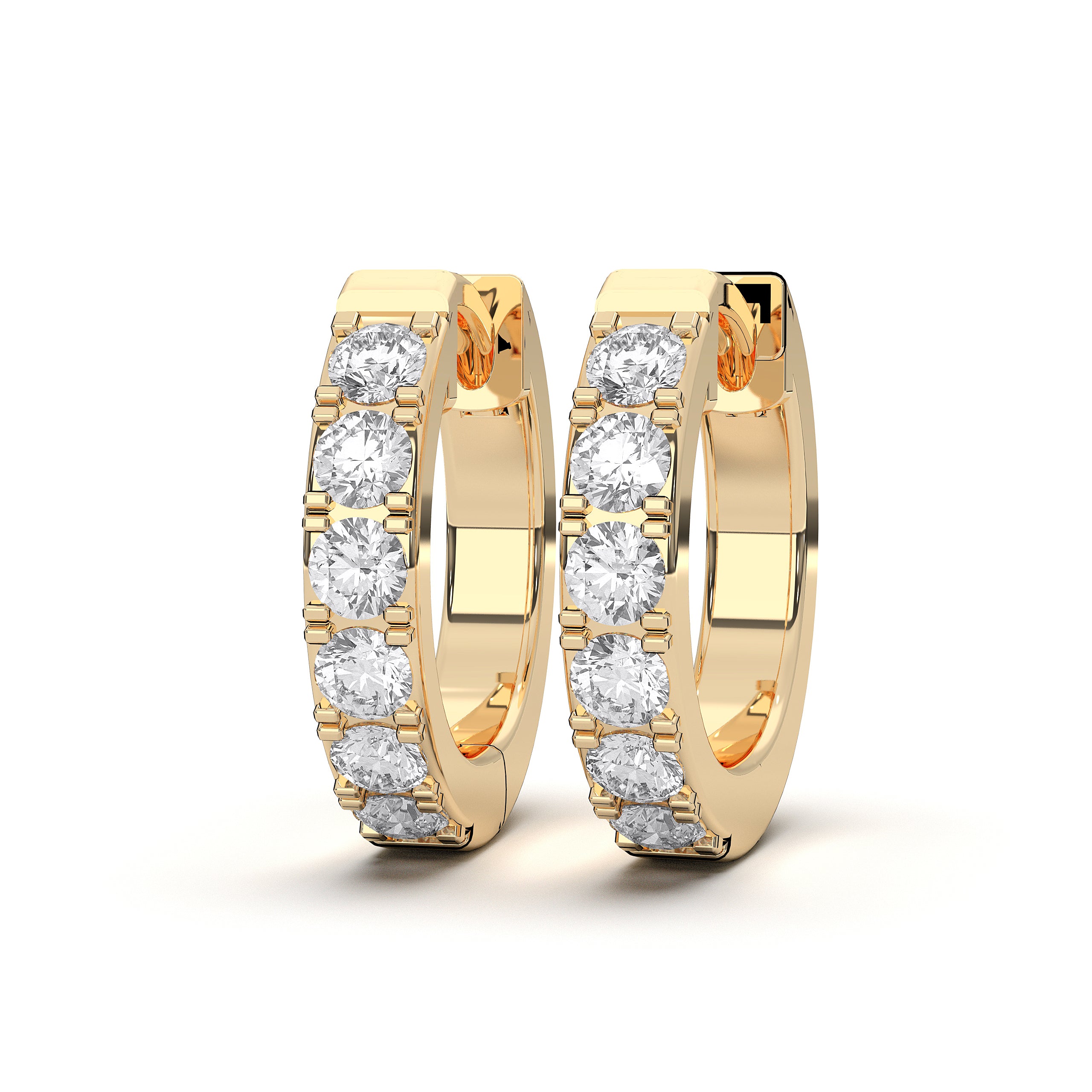 0.45 Carat Round Cut Diamond Hoop Earring Made in Solid Gold For Women