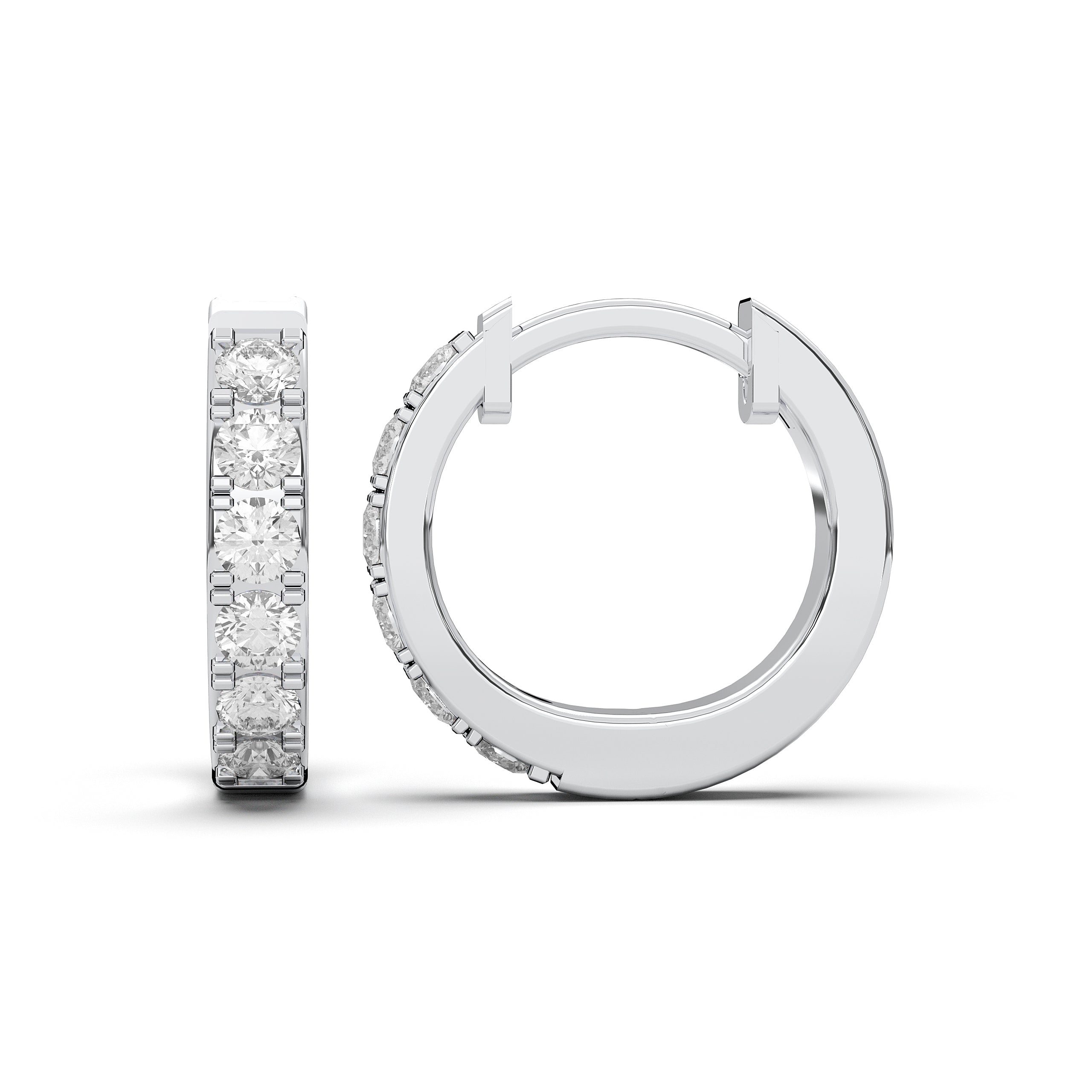 0.45 Carat Round Cut Diamond Hoop Earring Made in Solid Gold For Women