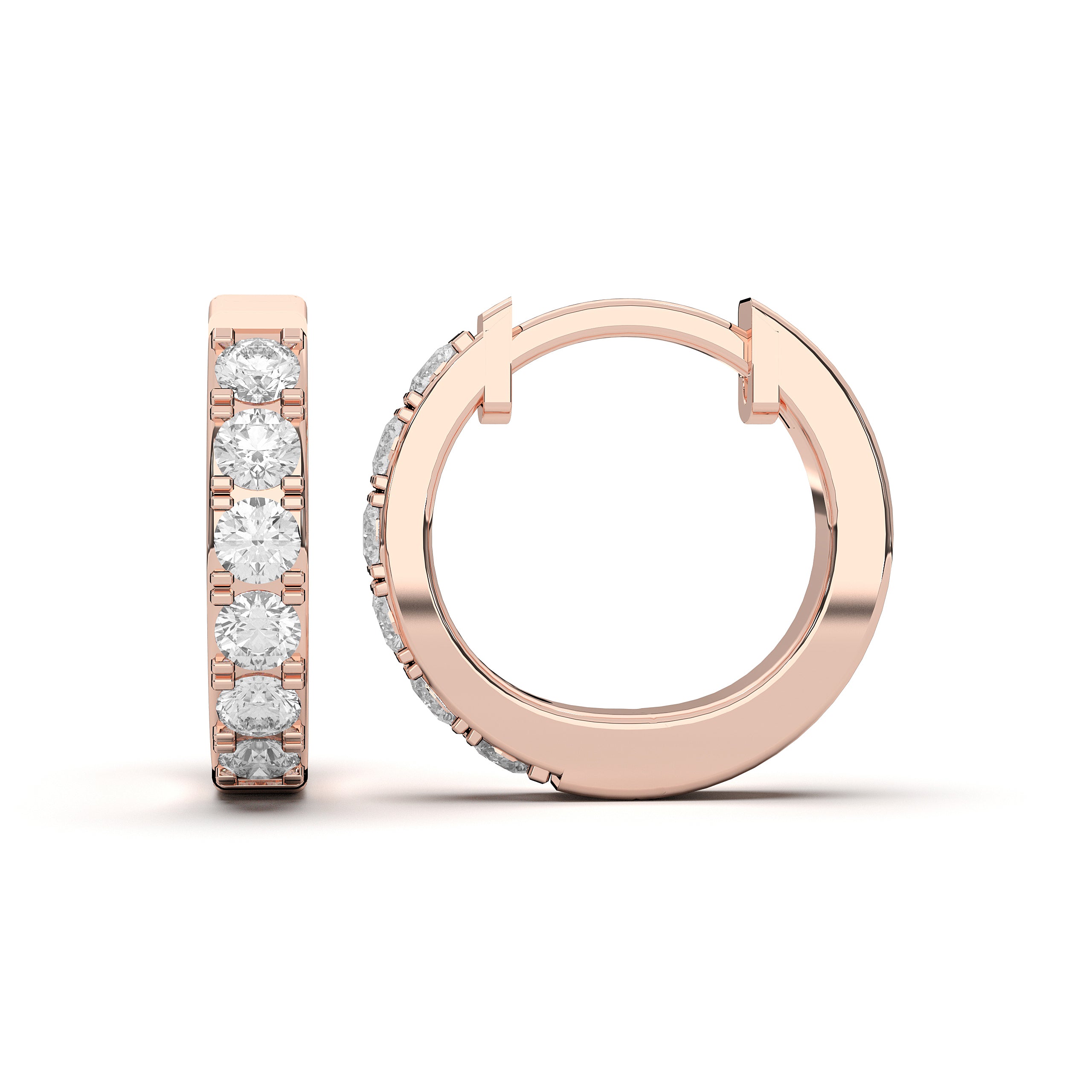 0.45 Carat Round Cut Diamond Hoop Earring Made in Solid Gold For Women