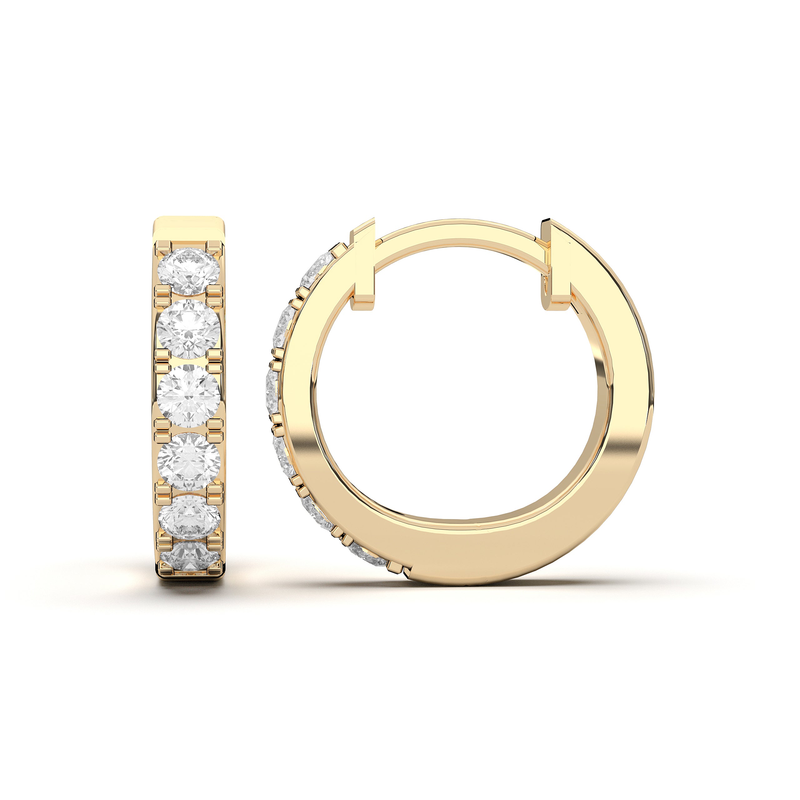 0.45 Carat Round Cut Diamond Hoop Earring Made in Solid Gold For Women