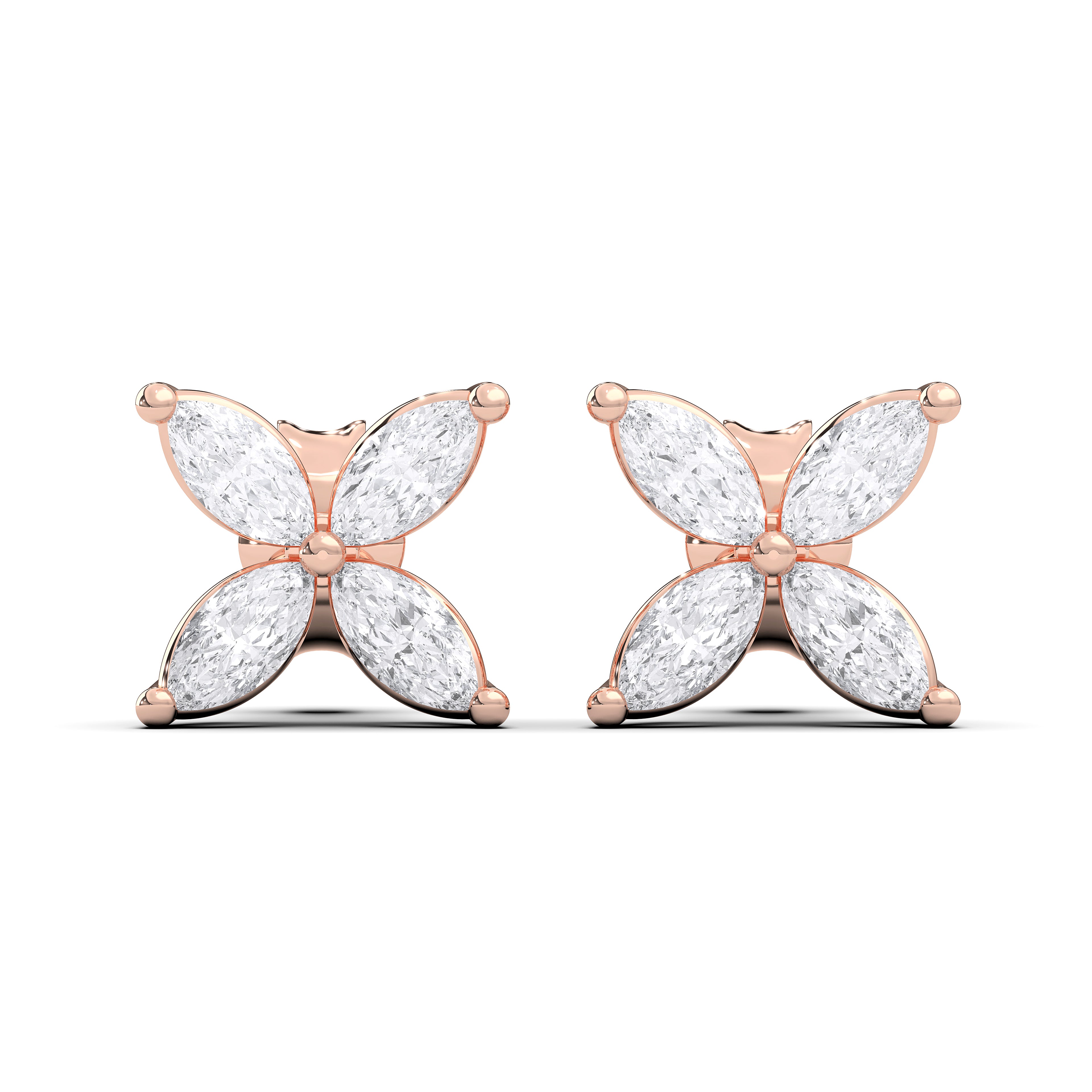 1.00 Pear Cut Lab Grown Diamond Push Back Stud Eaaring in Solid Gold