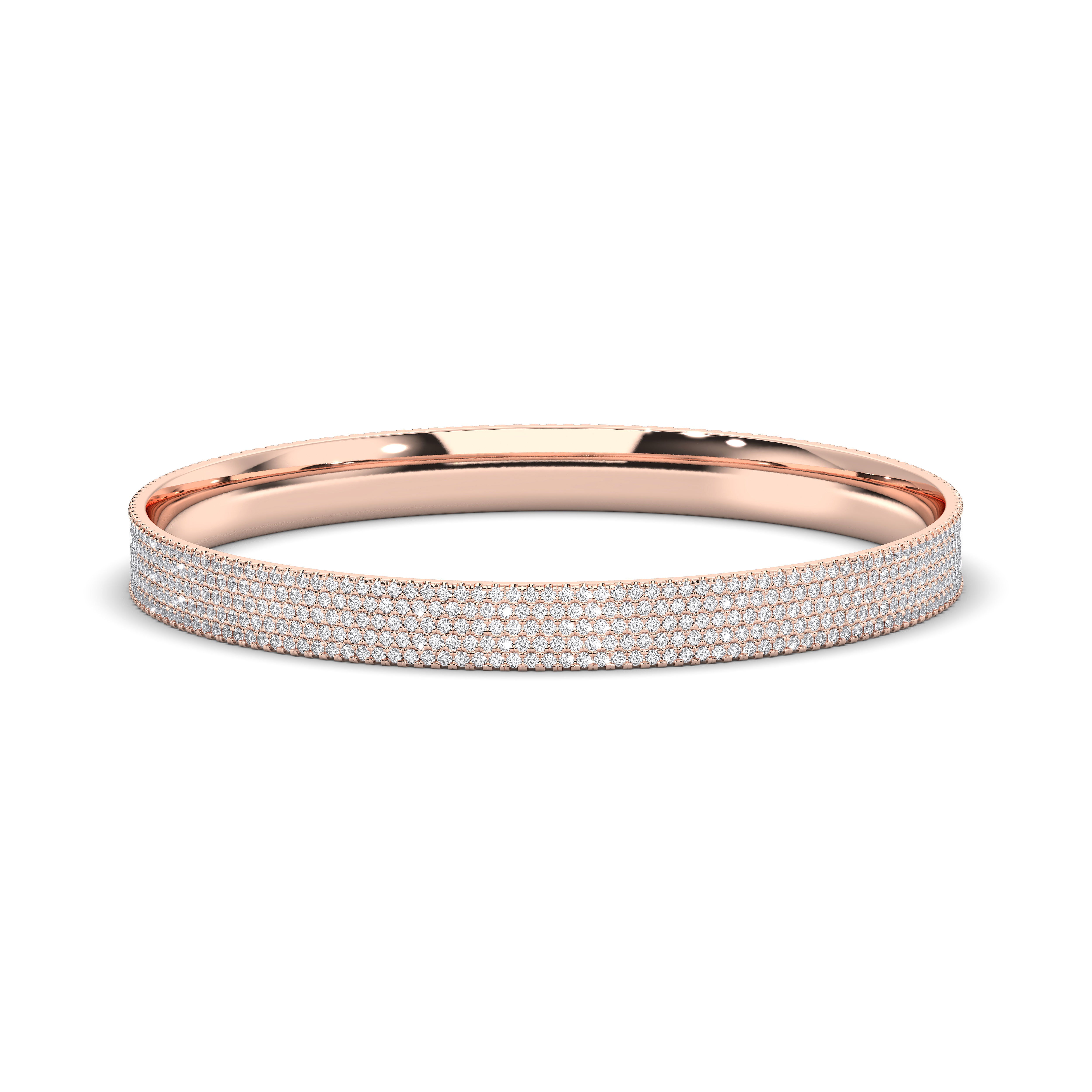 6.00 Carat Round Lab Grown Diamond Bangle For Women Made in Solid Gold