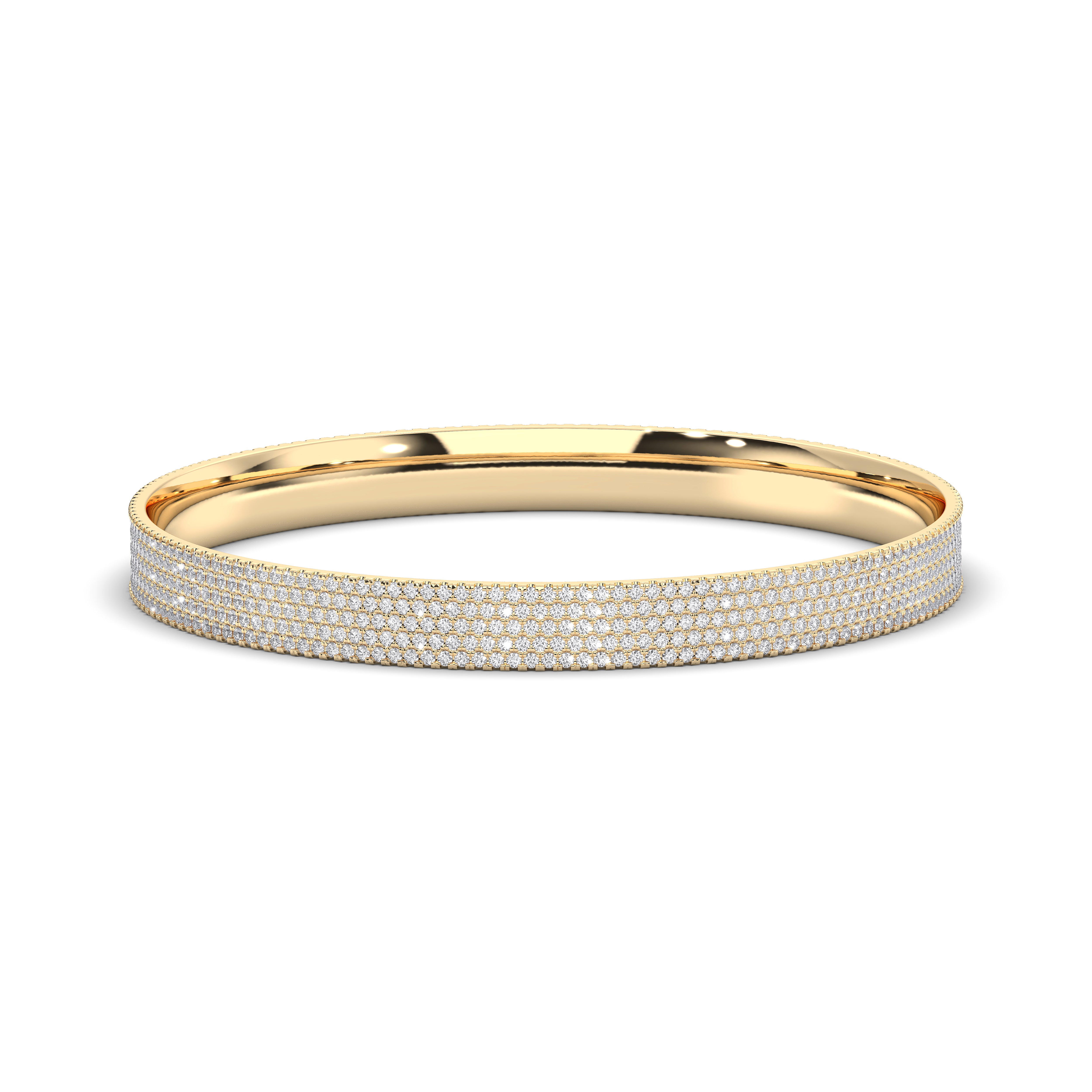 6.00 Carat Round Lab Grown Diamond Bangle For Women Made in Solid Gold
