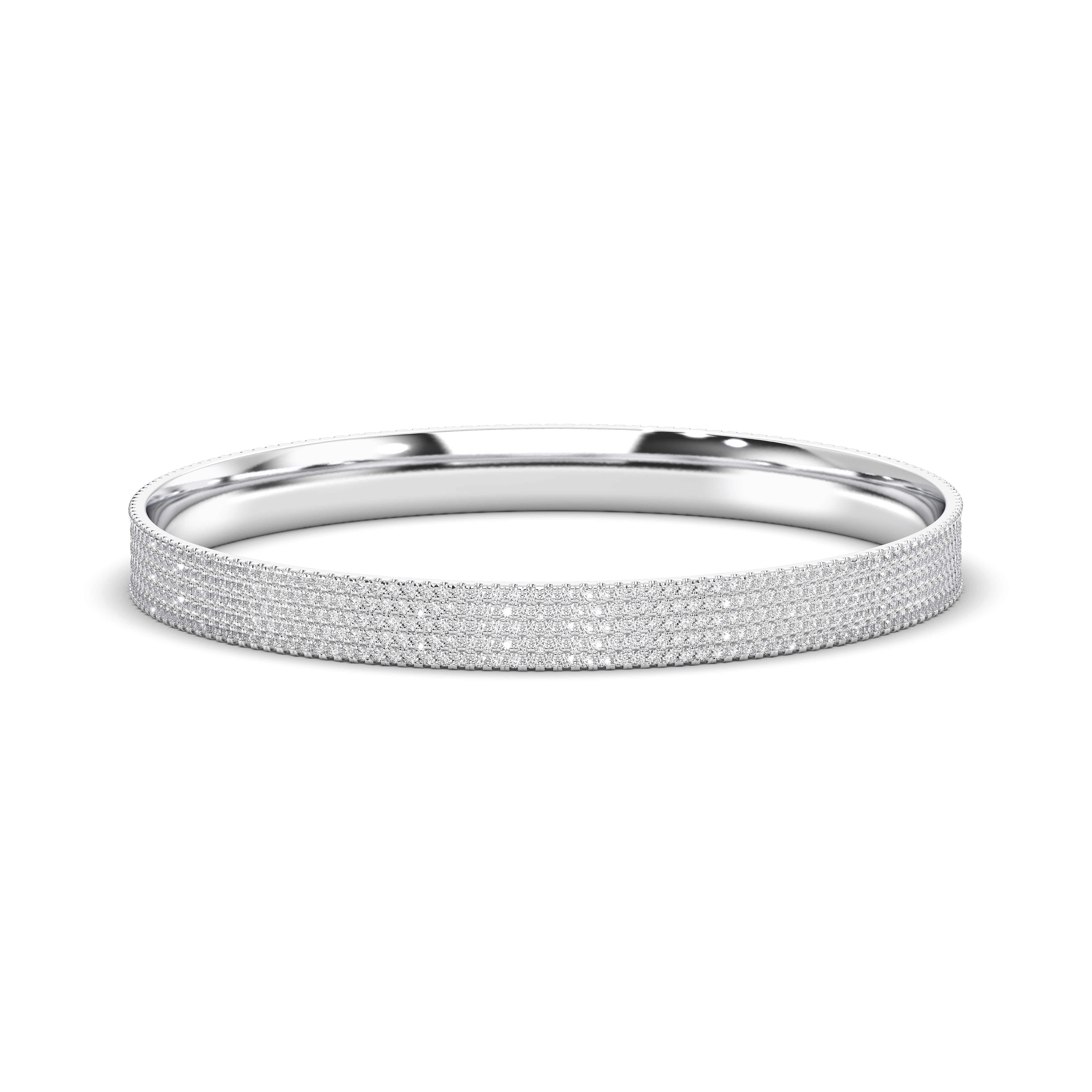 6.00 Carat Round Lab Grown Diamond Bangle For Women Made in Solid Gold