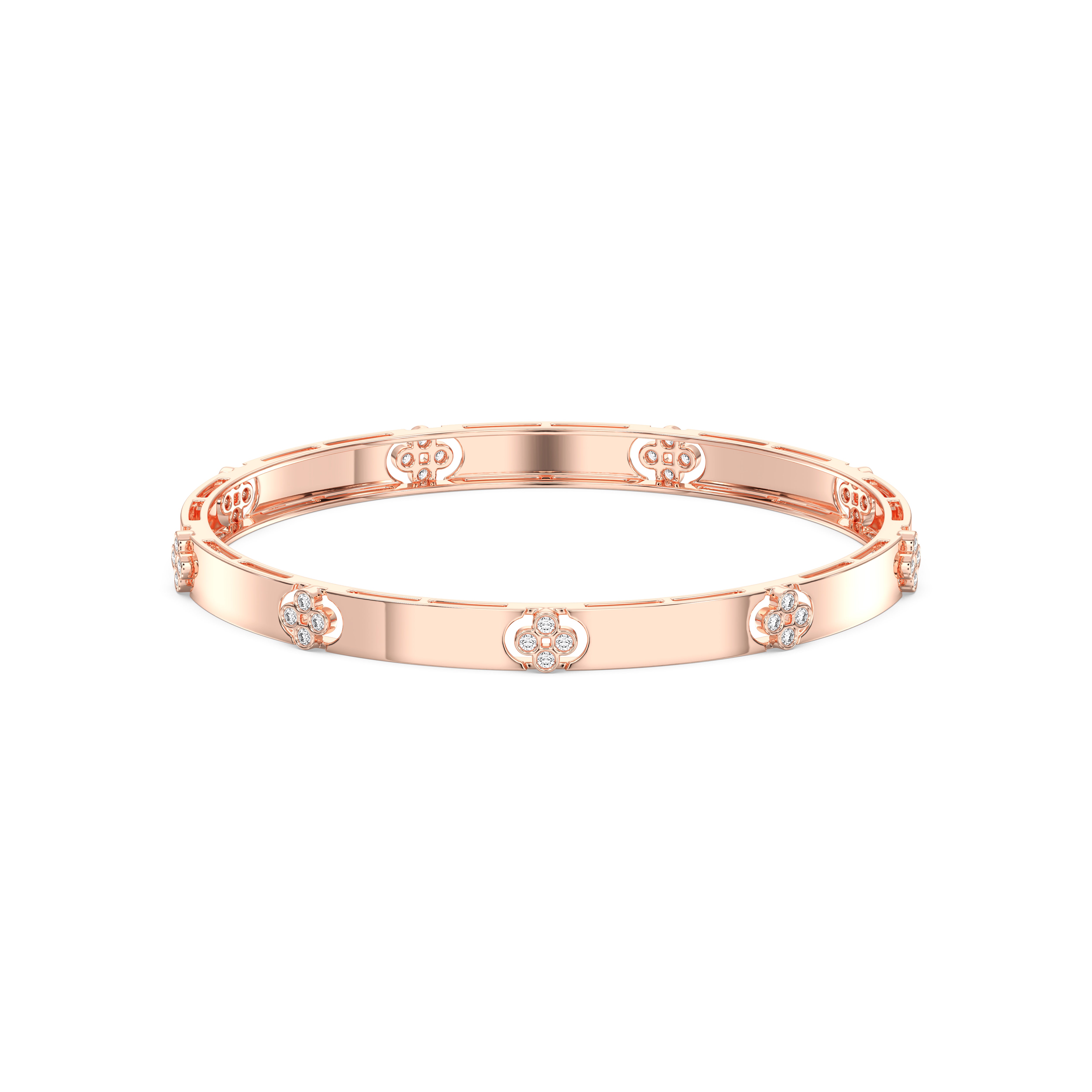 0.65 Carat Round Lab Grown Diamond Bangle For Women Made in Solid Gold