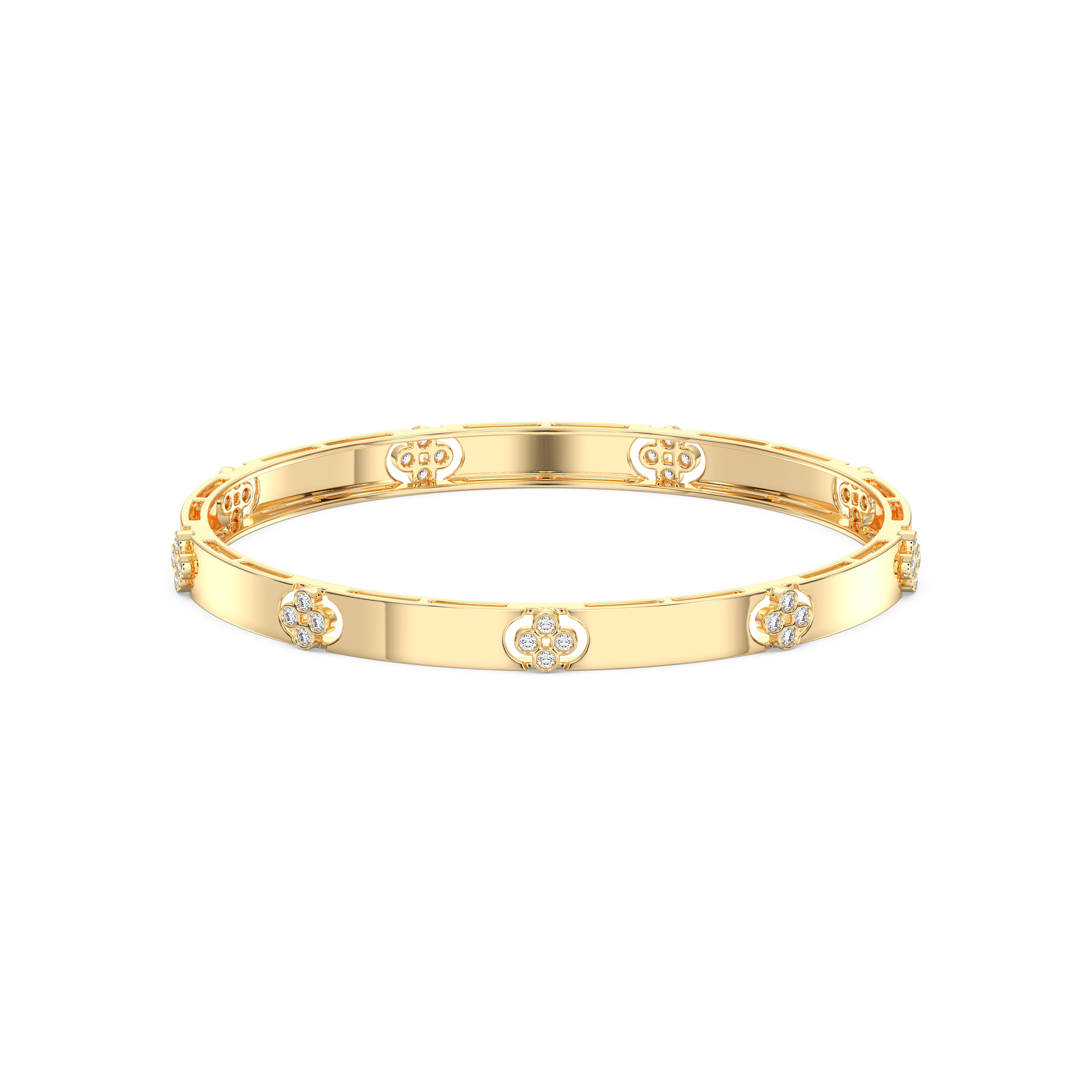 0.65 Carat Round Lab Grown Diamond Bangle For Women Made in Solid Gold