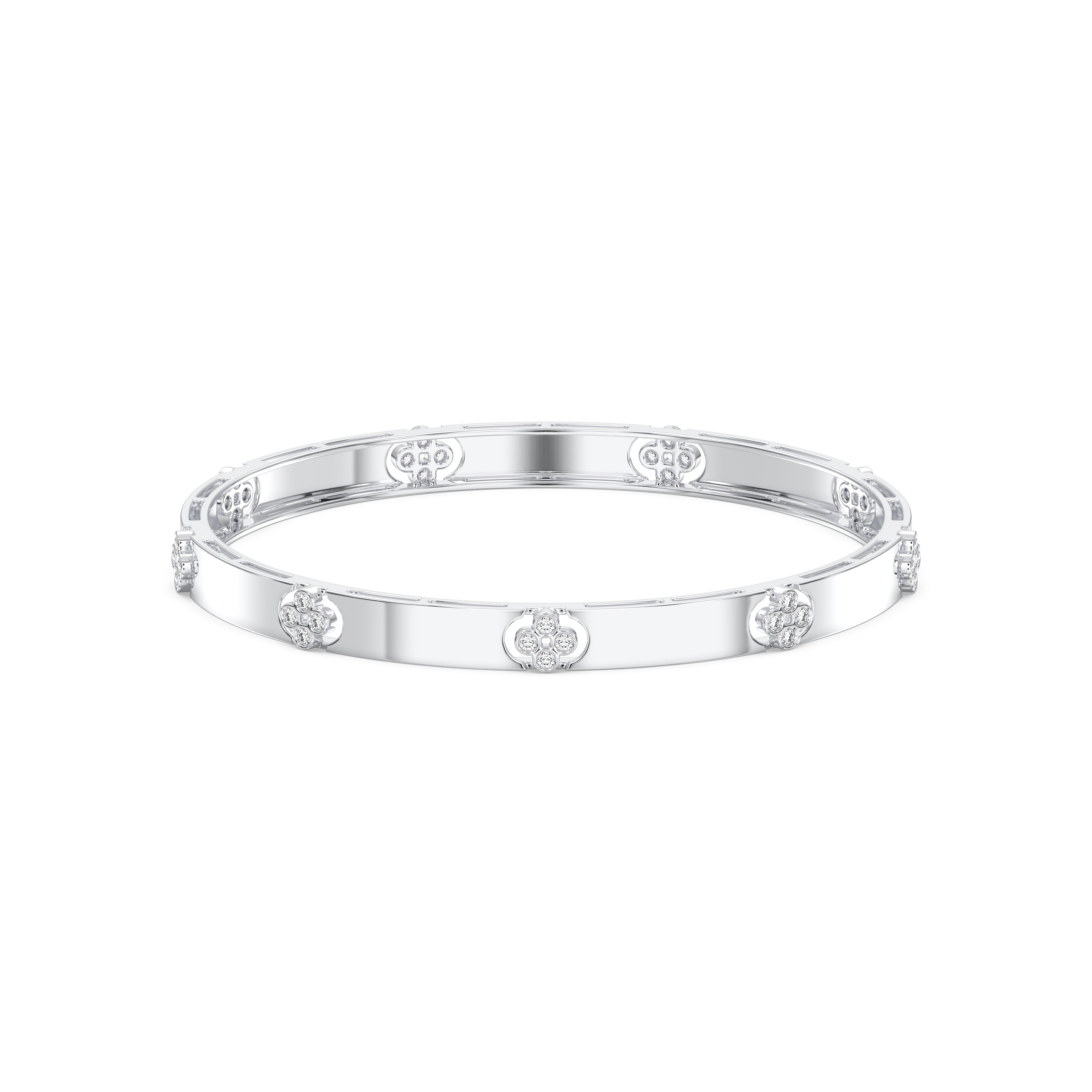 0.65 Carat Round Lab Grown Diamond Bangle For Women Made in Solid Gold