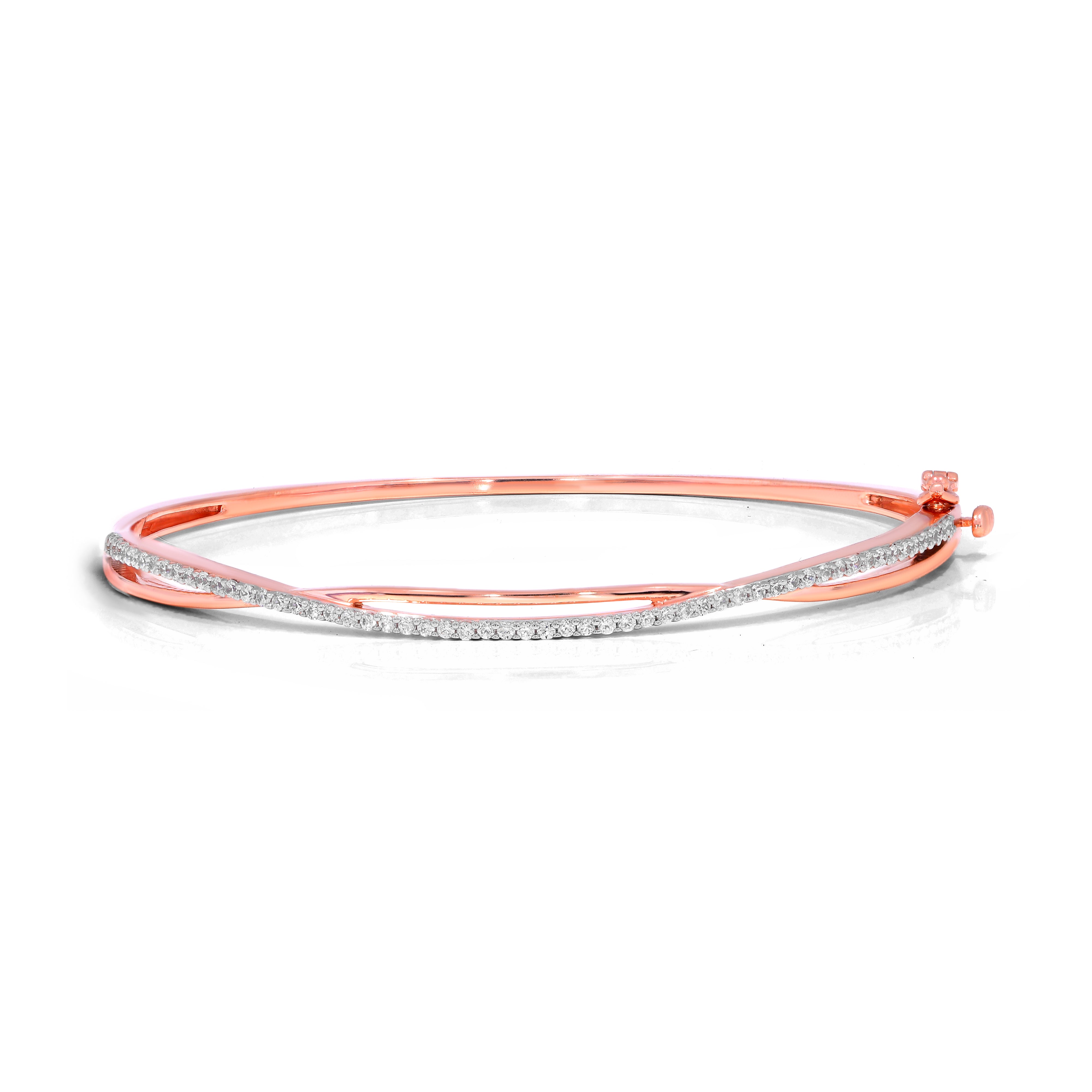 Keeva Jewels Round Diamond Two Line Designer Bangle - KJG2283