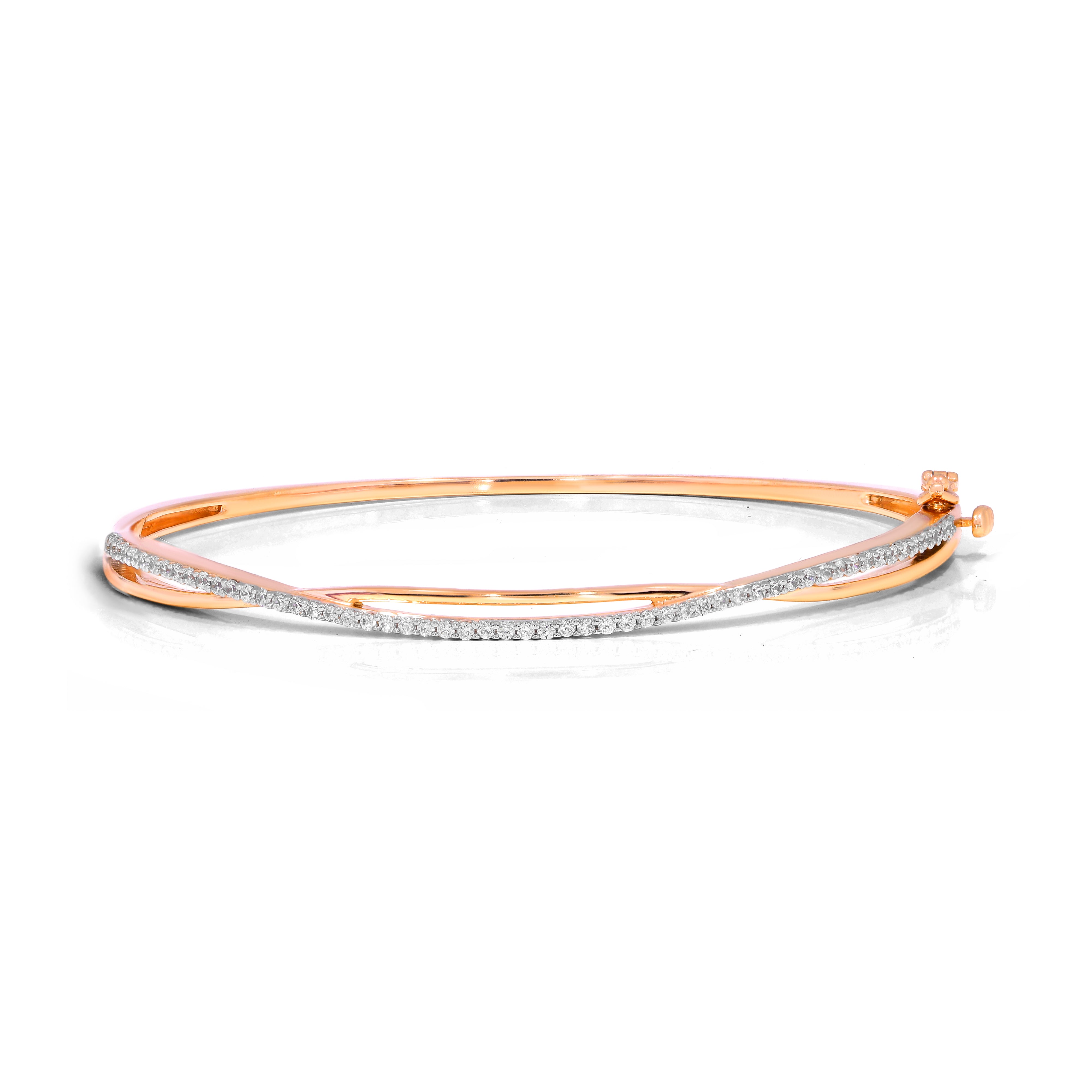 Keeva Jewels Round Diamond Two Line Designer Bangle - KJG2283