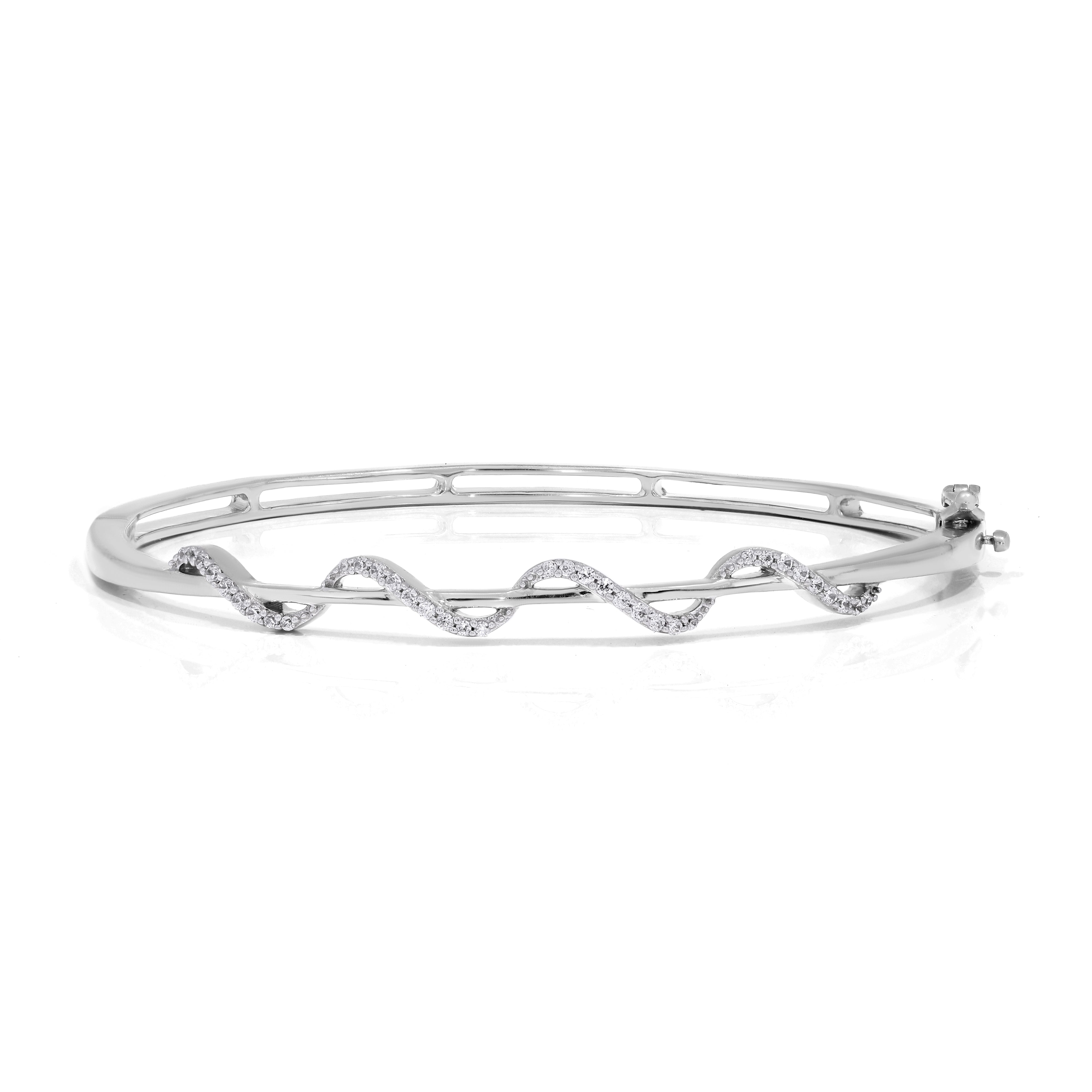 Keeva Jewels Round Diamond Curly Design Bangle - KJG2288