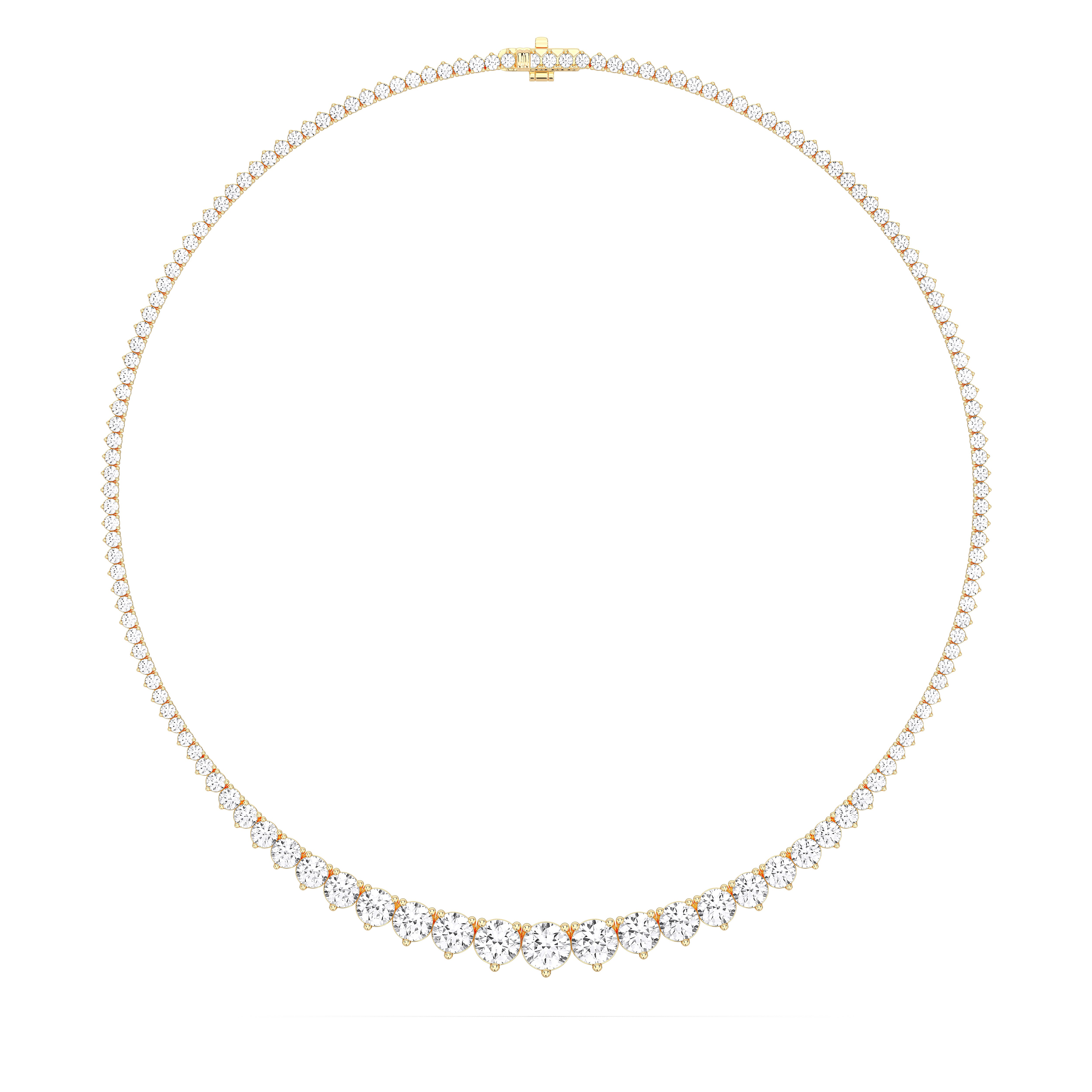 21 Carat Round Brilliant Cut Garduated Lab Created Diamond 16 Inch Tennis Necklace For Her