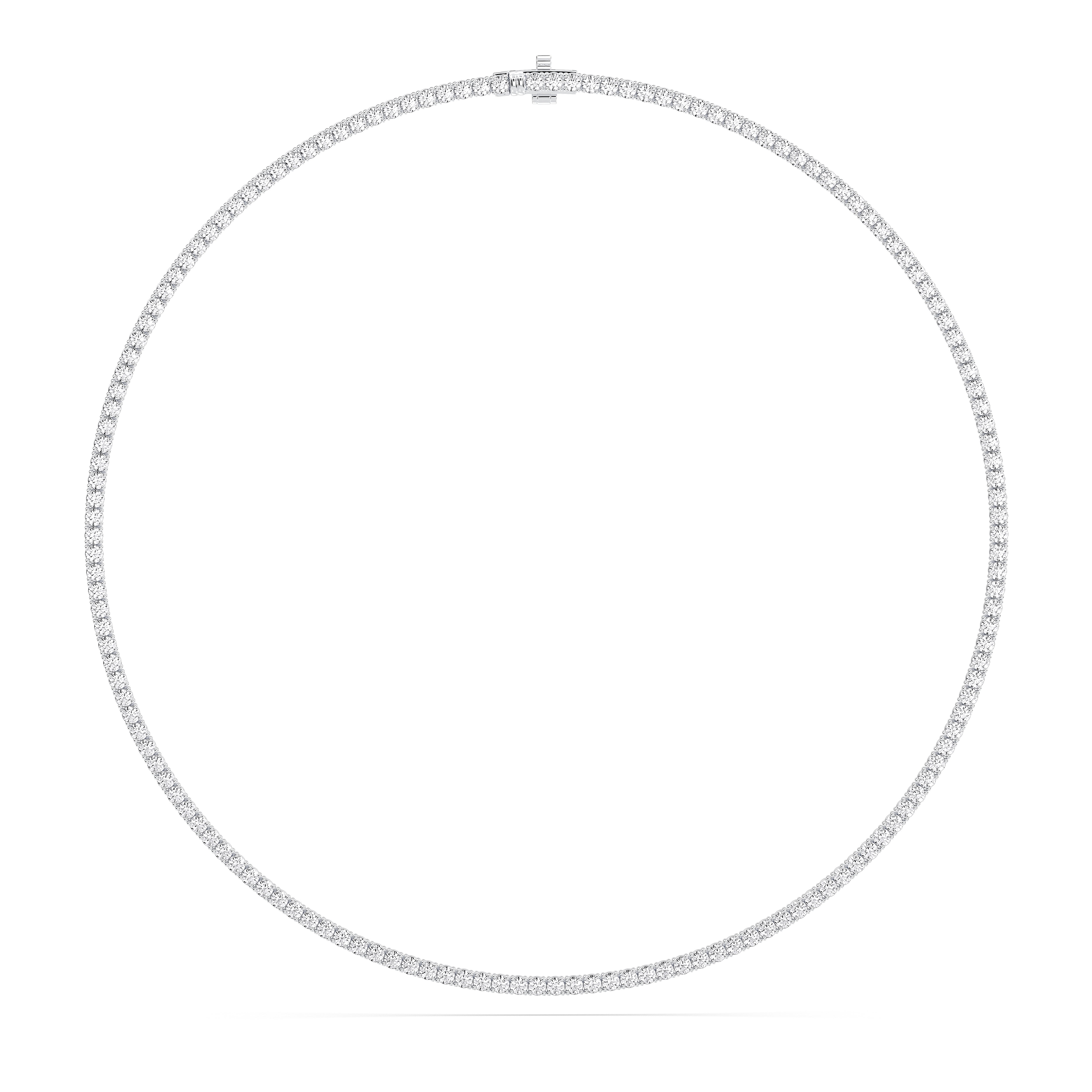 11.00 Ct Round Brilliant Cut Lab Grown Diamond 20 Inch Tennis Necklace For Women In Solid Gold