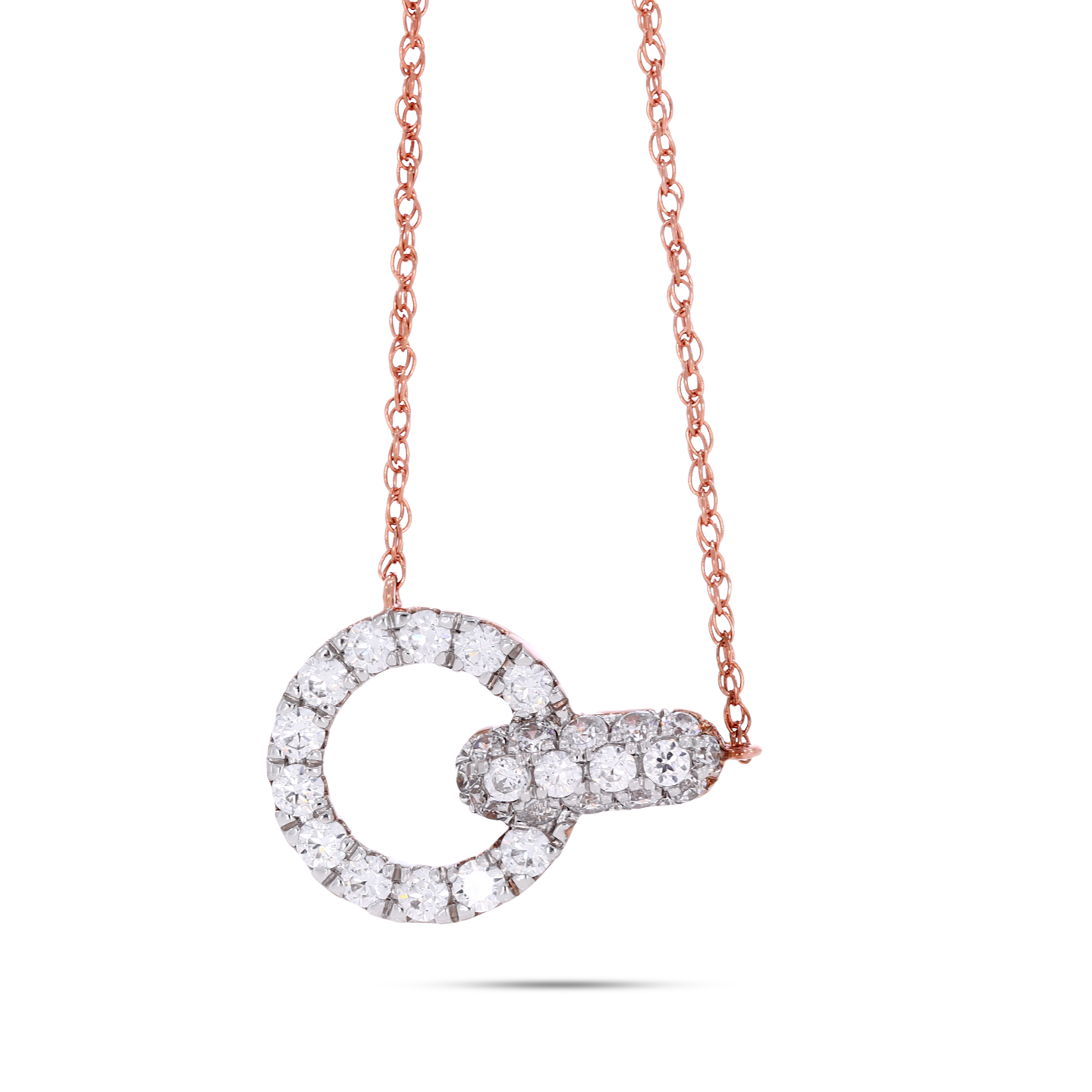 Keeva Jewels Round Diamond Love Lock Design Nacklace - KJN2096