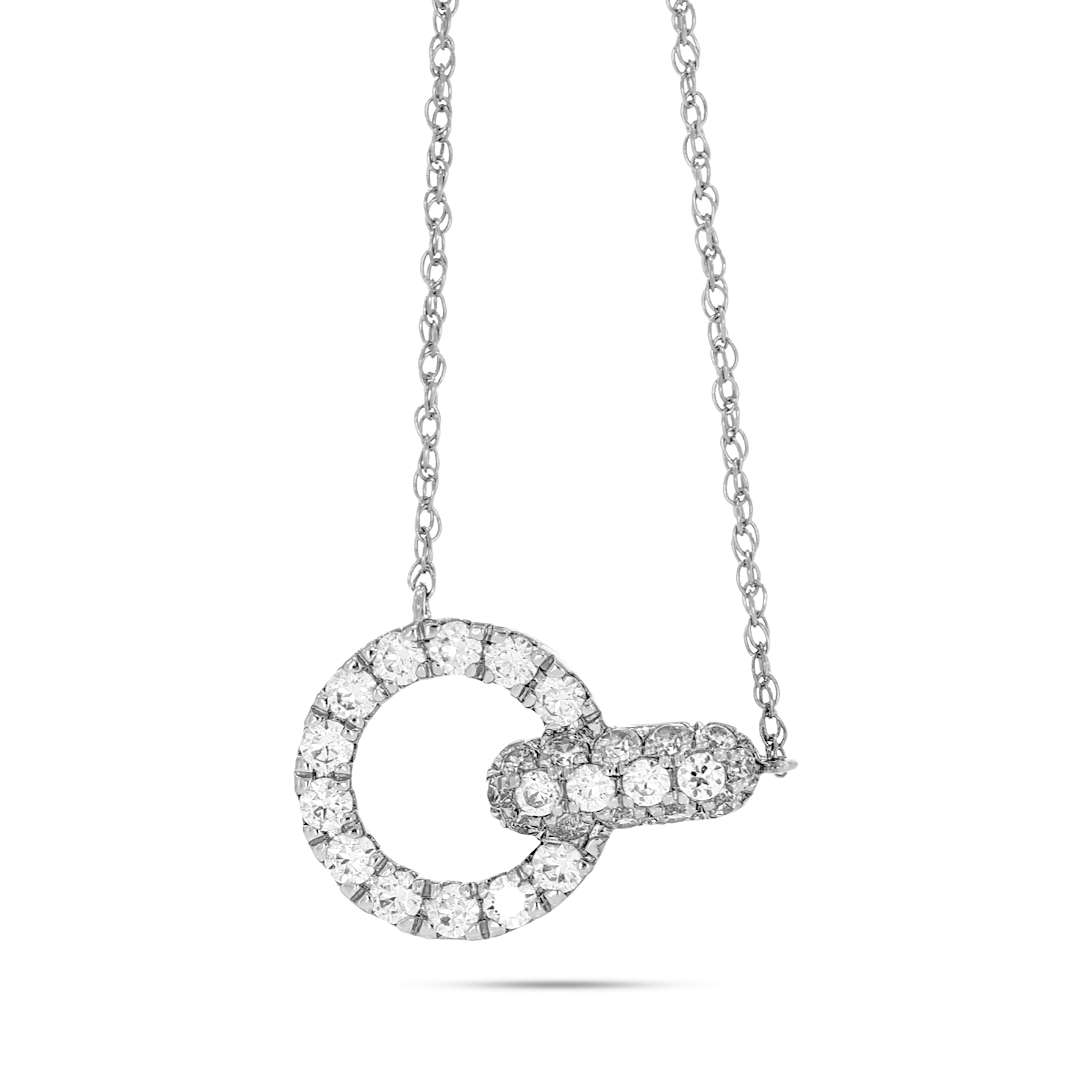 Keeva Jewels Round Diamond Love Lock Design Nacklace - KJN2096