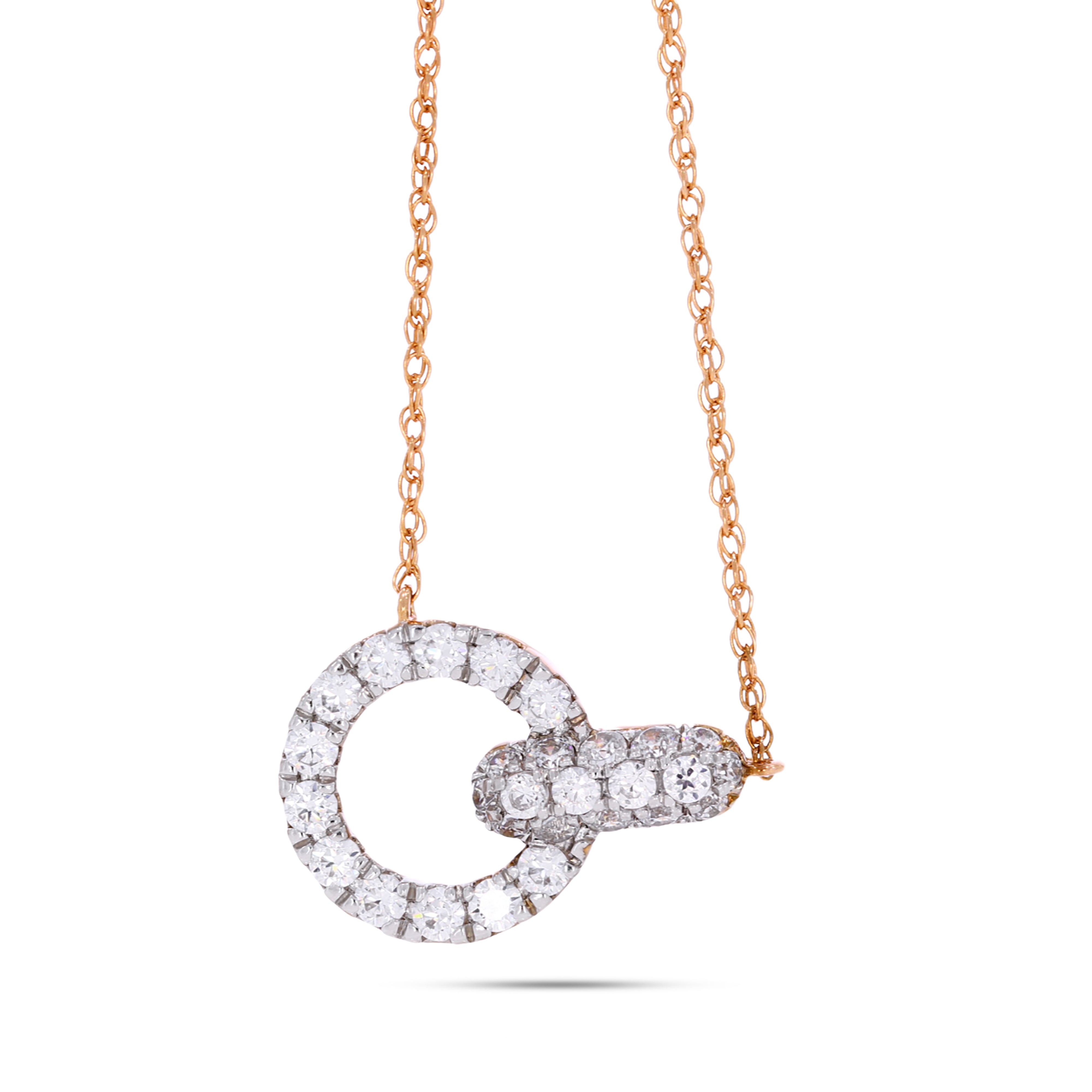 Keeva Jewels Round Diamond Love Lock Design Nacklace - KJN2096