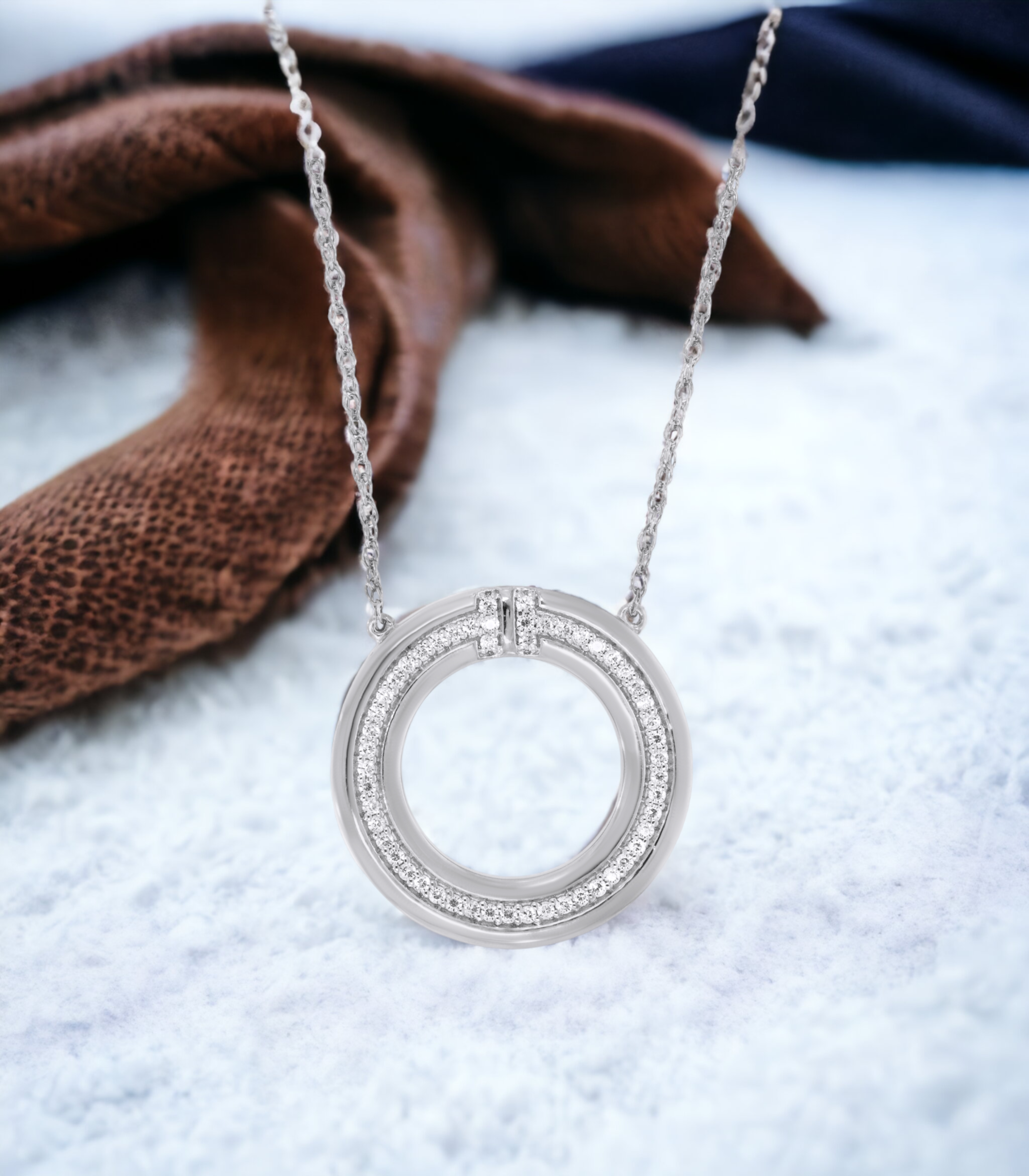 Keeva Jewels Round Diamond Simple Round Design Nacklace - KJN2103