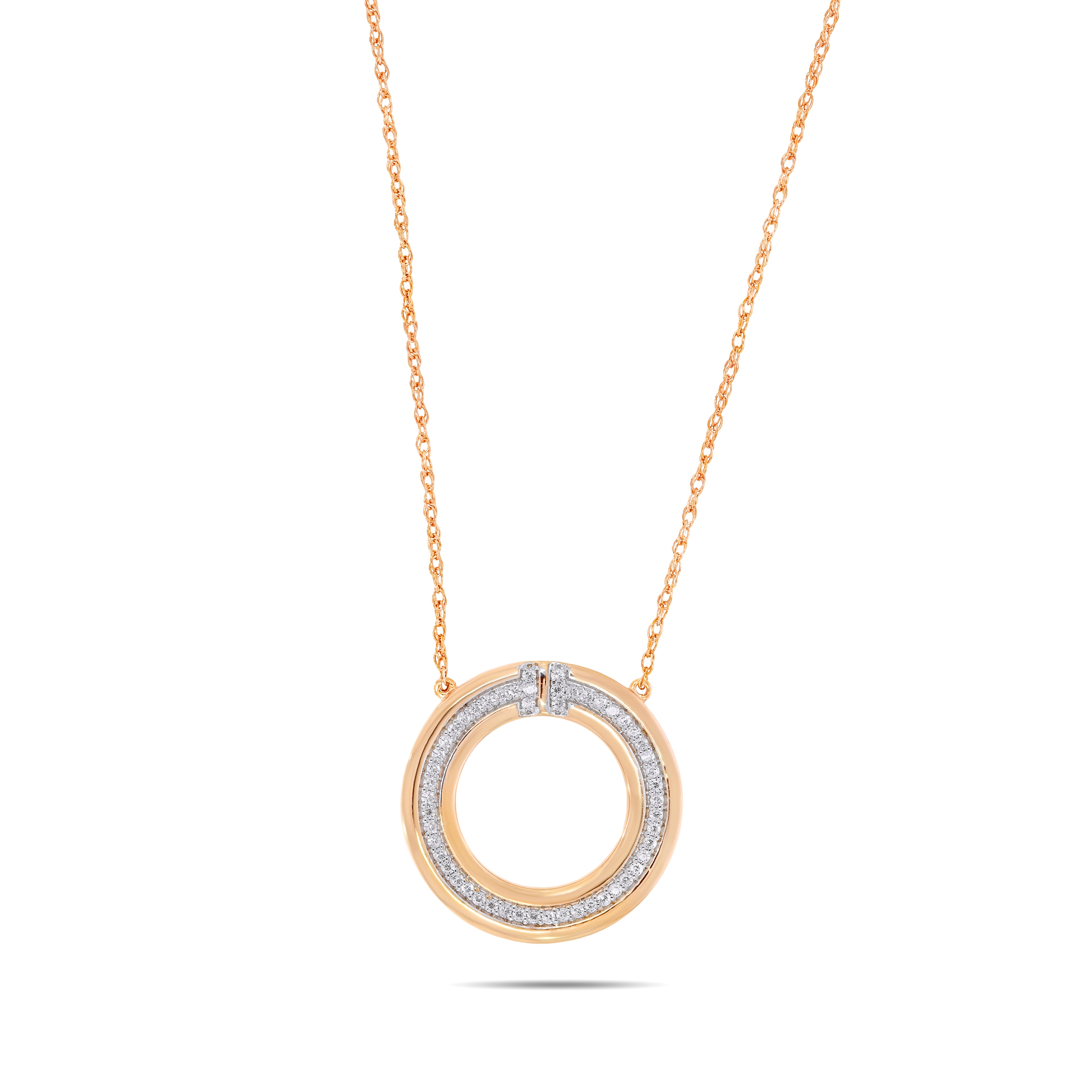 Keeva Jewels Round Diamond Simple Round Design Nacklace - KJN2103