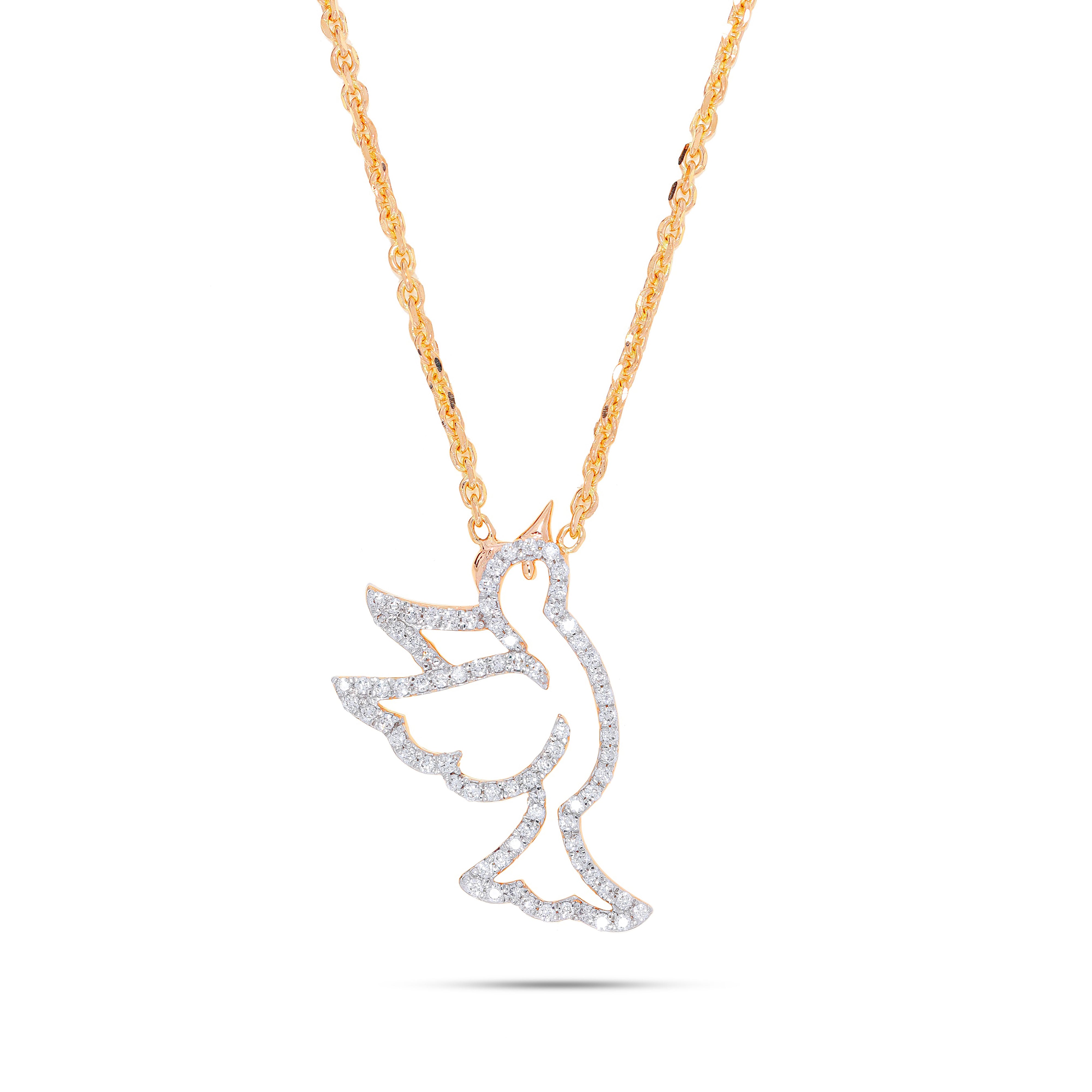 Keeva Jewels Round Diamond Flying Bird Design Nacklace - KJN2115