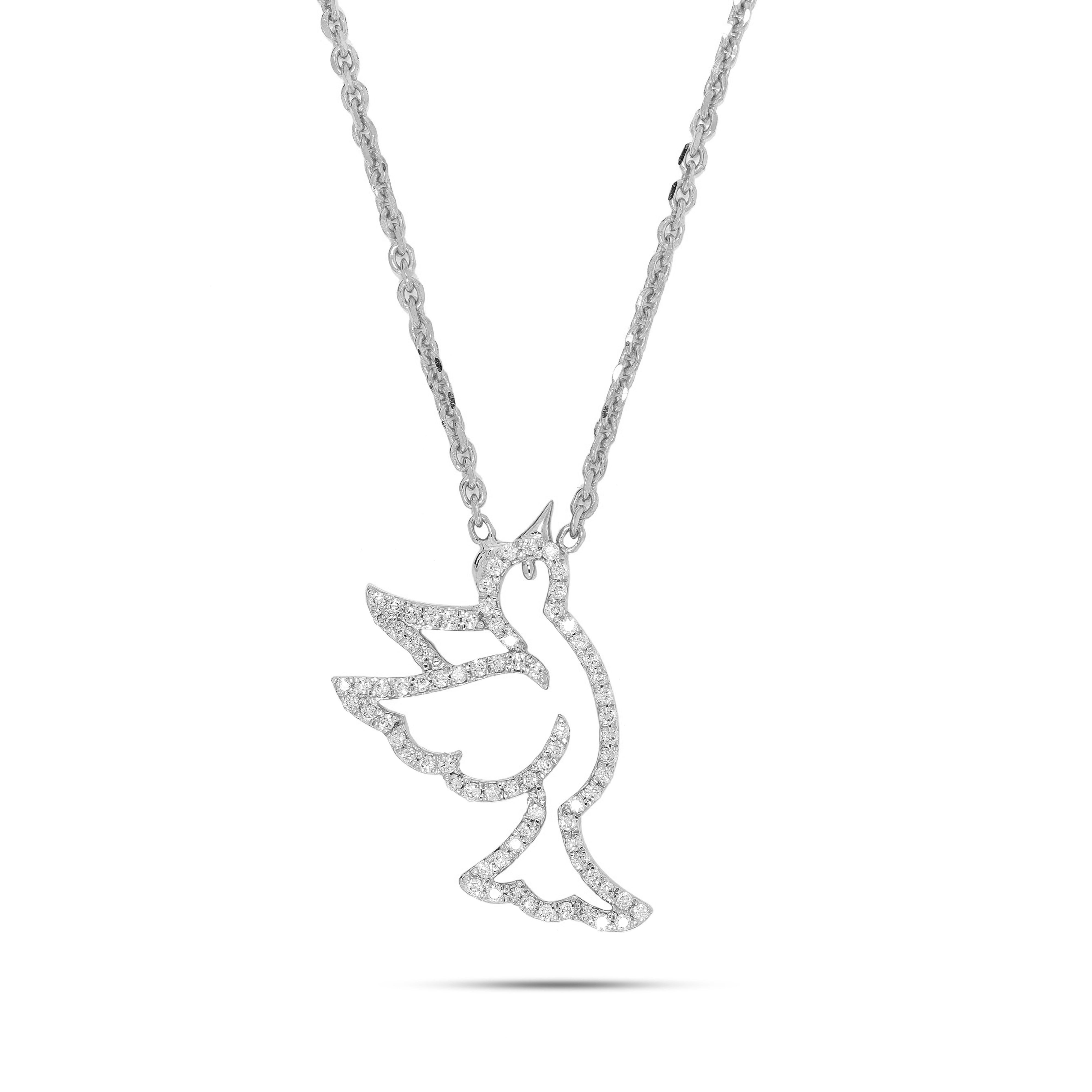 Keeva Jewels Round Diamond Flying Bird Design Nacklace - KJN2115