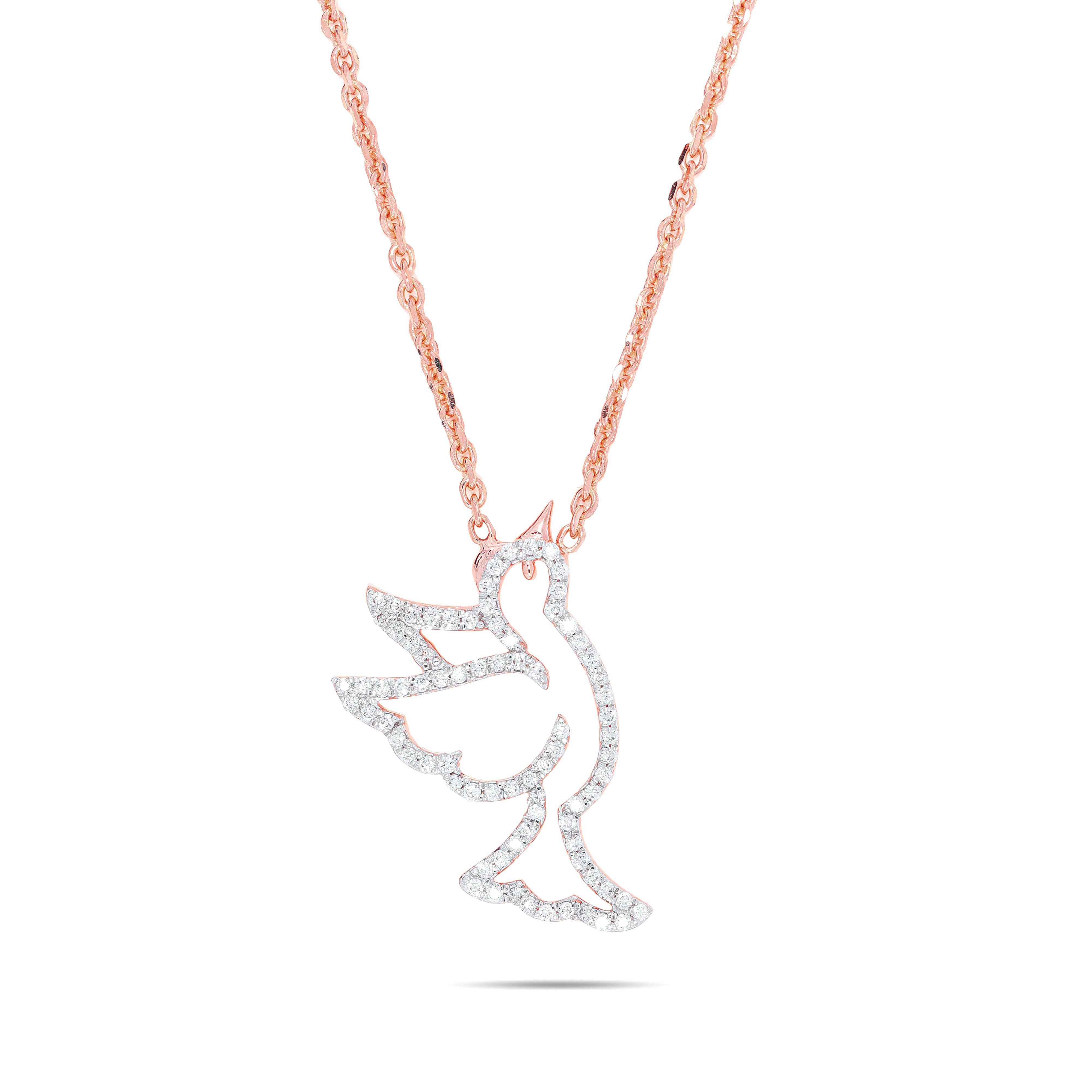 Keeva Jewels Round Diamond Flying Bird Design Nacklace - KJN2115