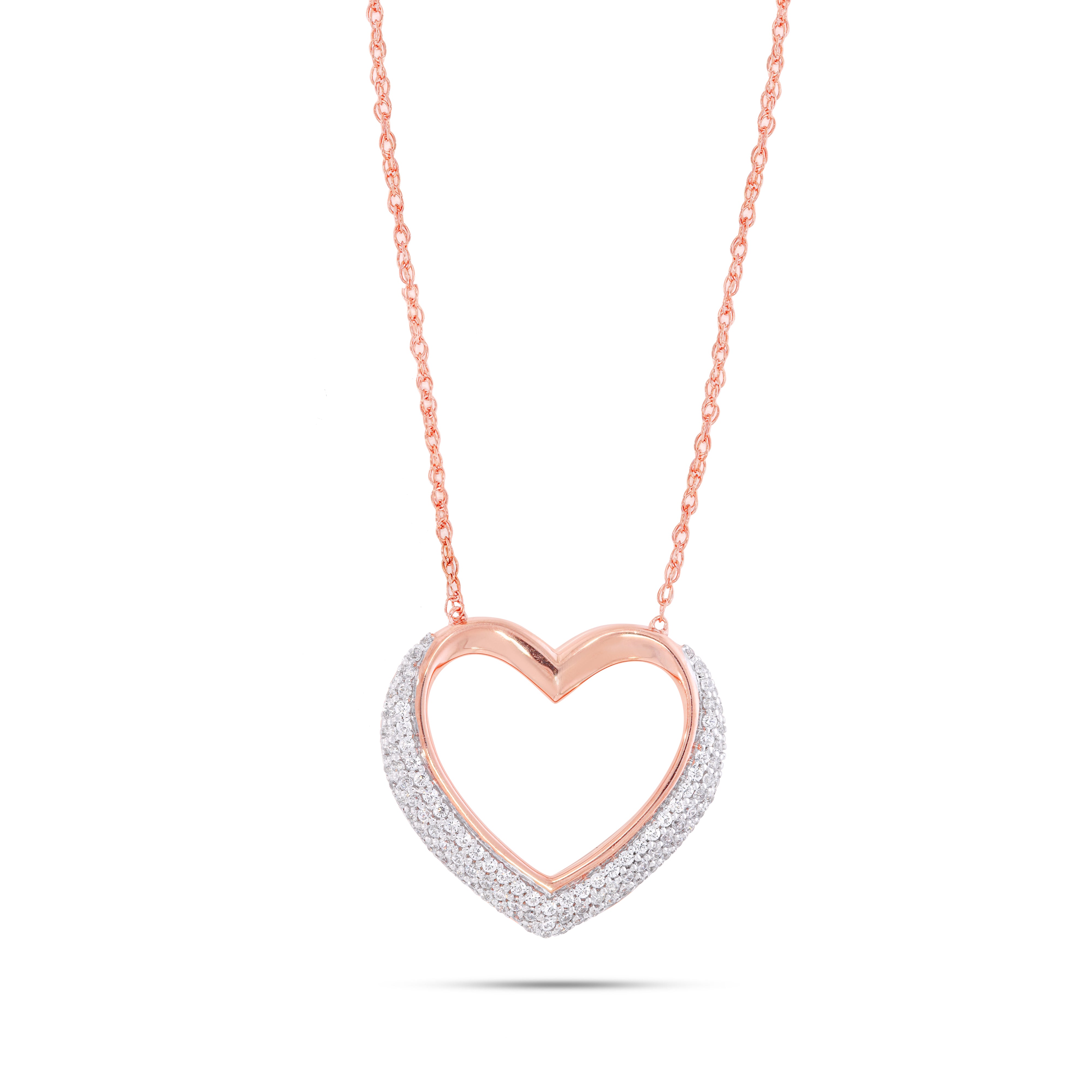 Keeva Jewels Round Diamond Heart Design Nacklace - KJN2116