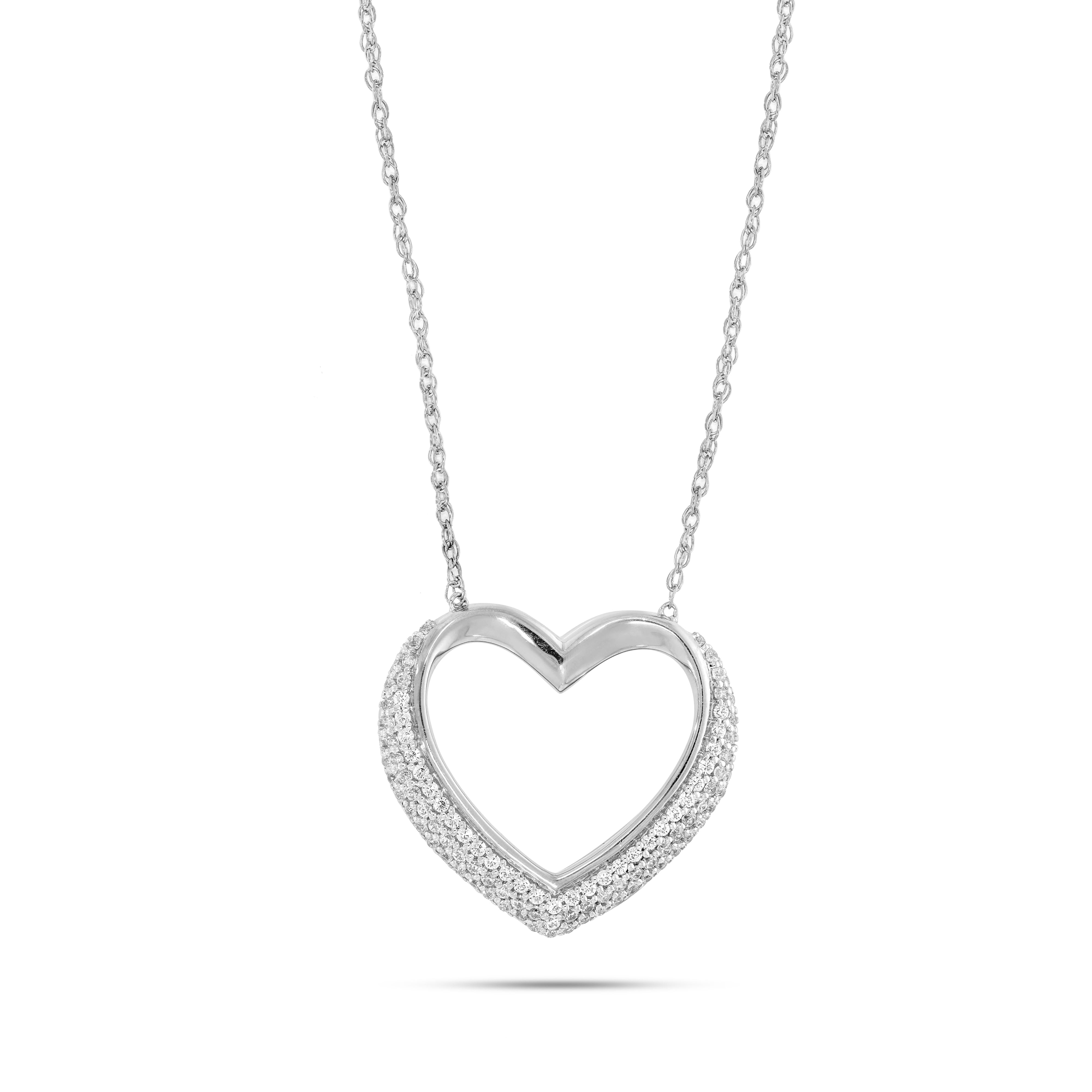 Keeva Jewels Round Diamond Heart Design Nacklace - KJN2116