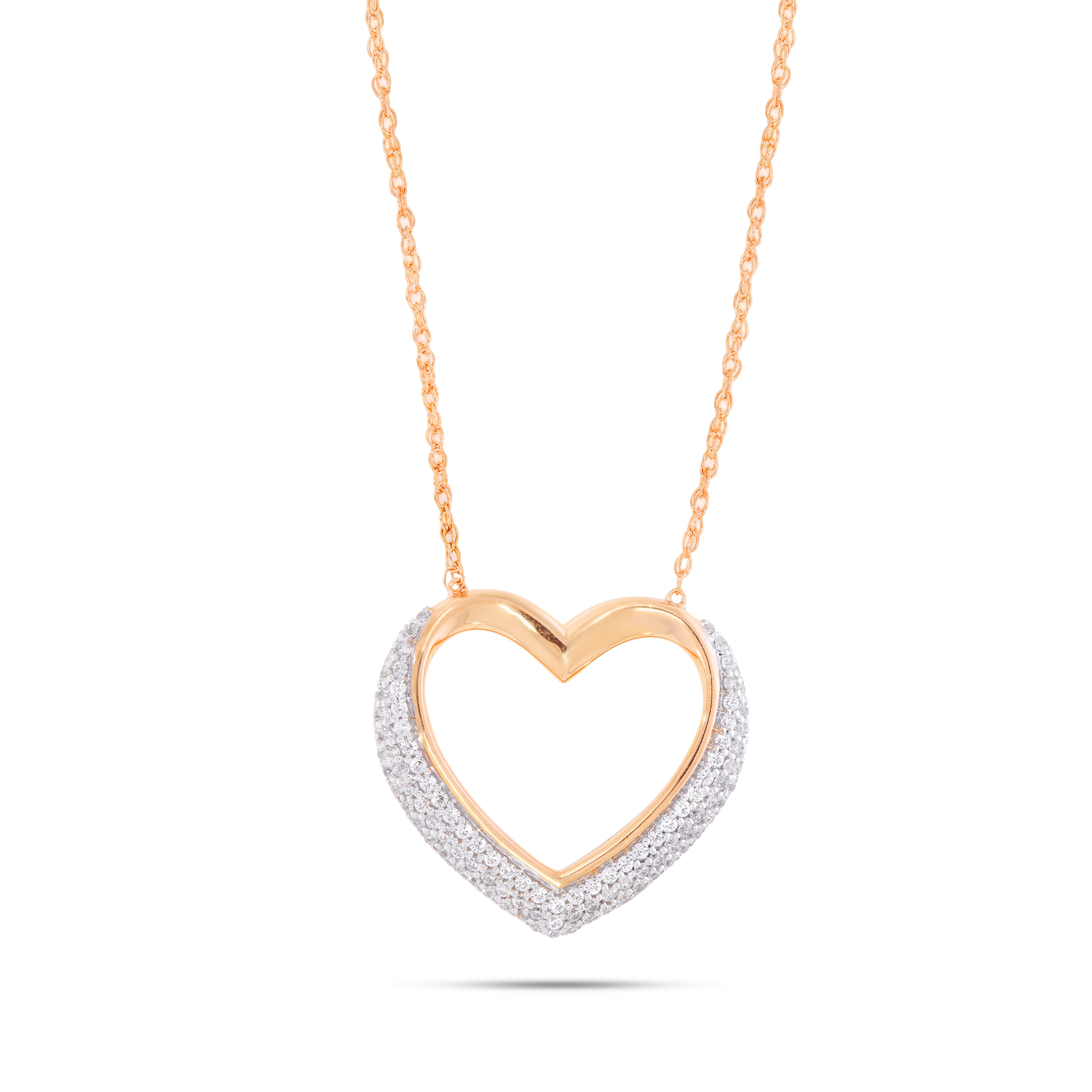 Keeva Jewels Round Diamond Heart Design Nacklace - KJN2116