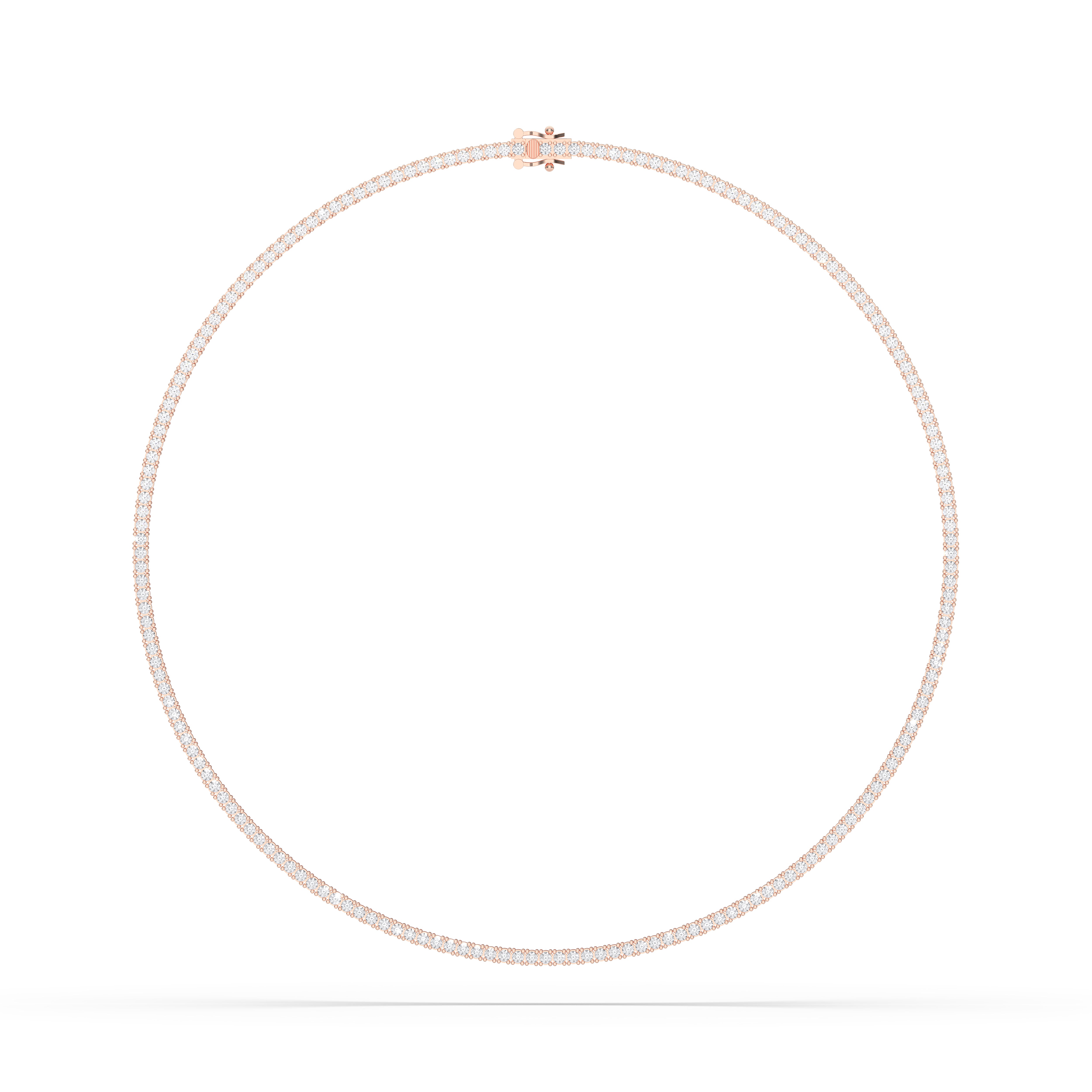 10.00 Carat Round Cut Lab Grown Diamond Tennis Necklace Made in Solid Gold For Her