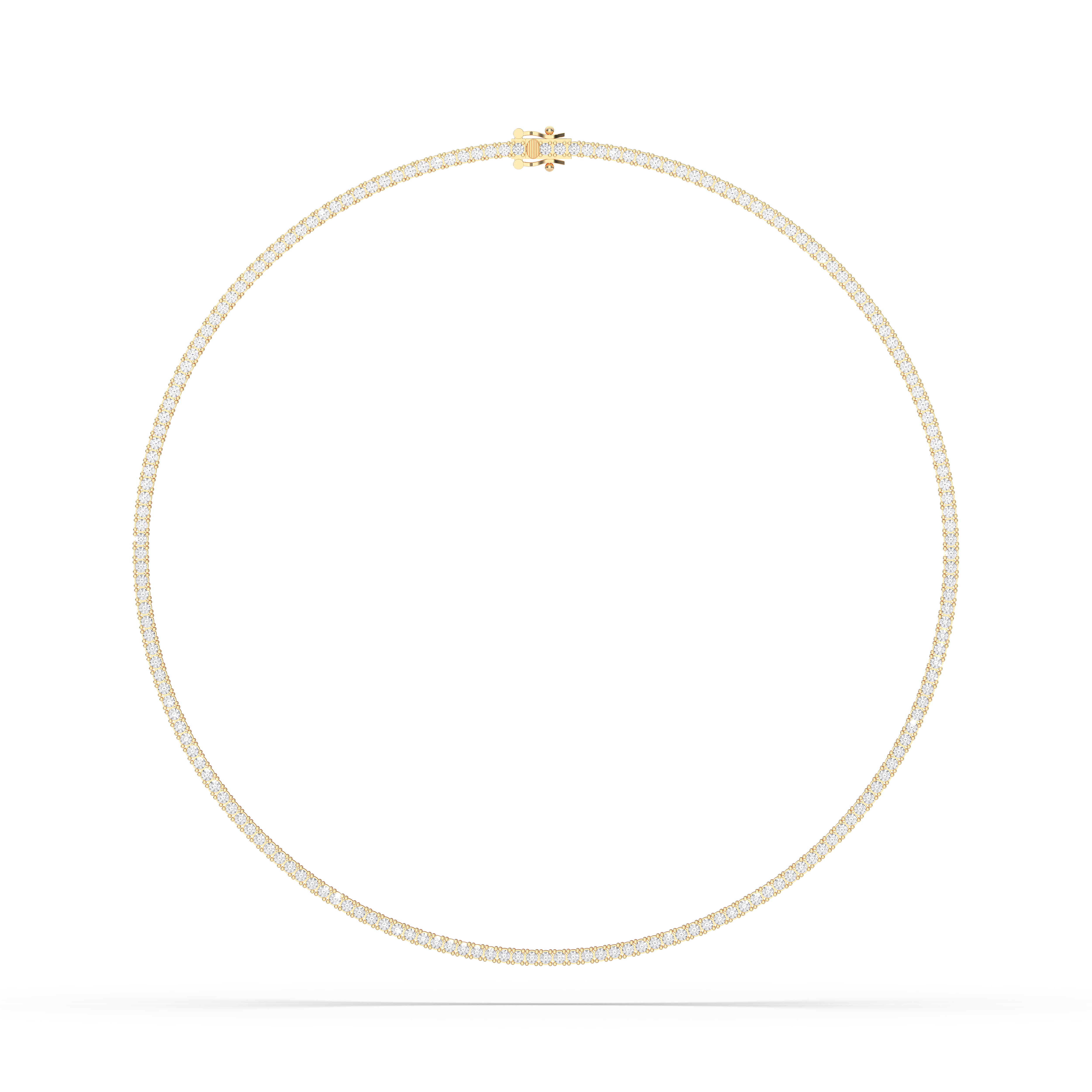 10.00 Carat Round Cut Lab Grown Diamond Tennis Necklace Made in Solid Gold For Her