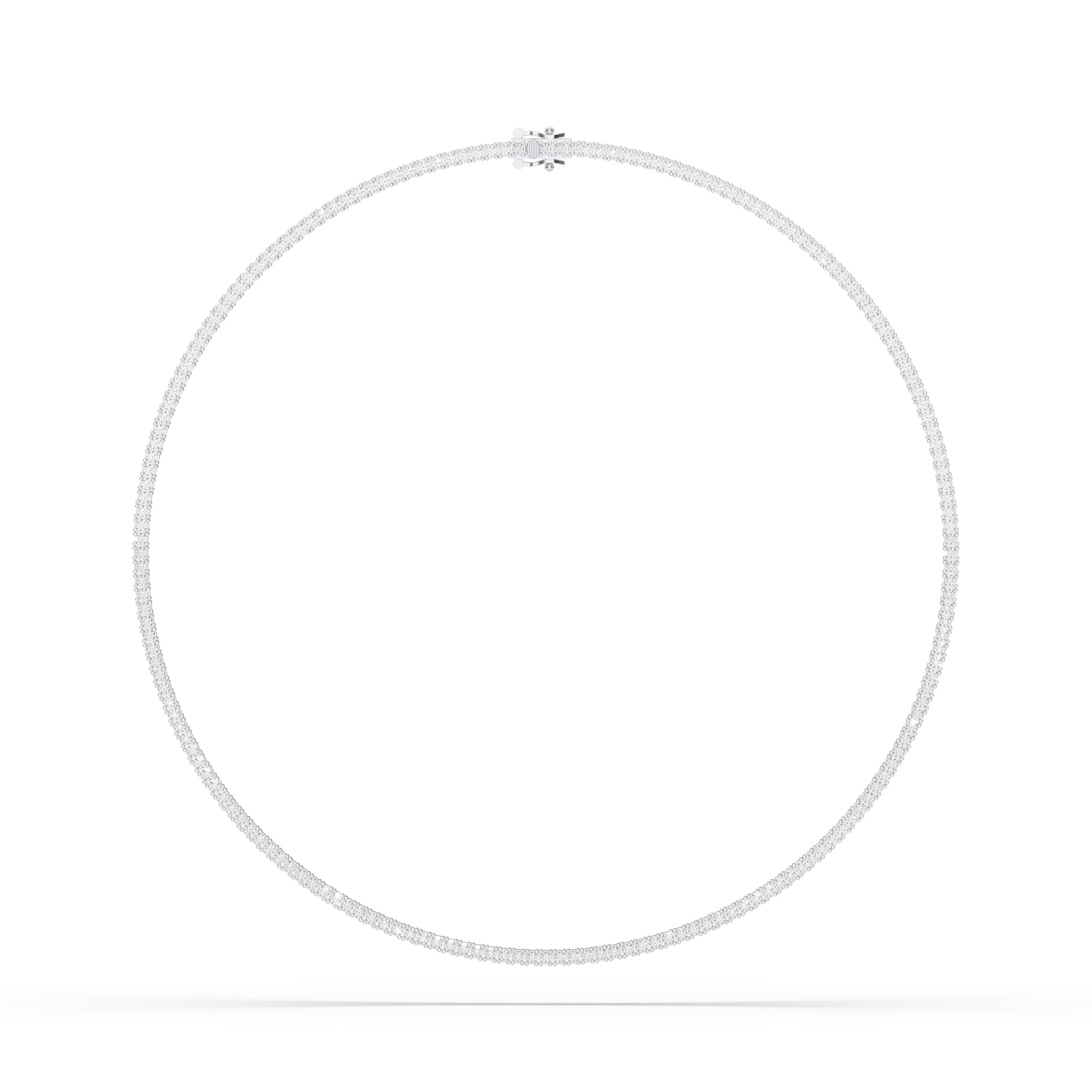 10.00 Carat Round Cut Lab Grown Diamond Tennis Necklace Made in Solid Gold For Her