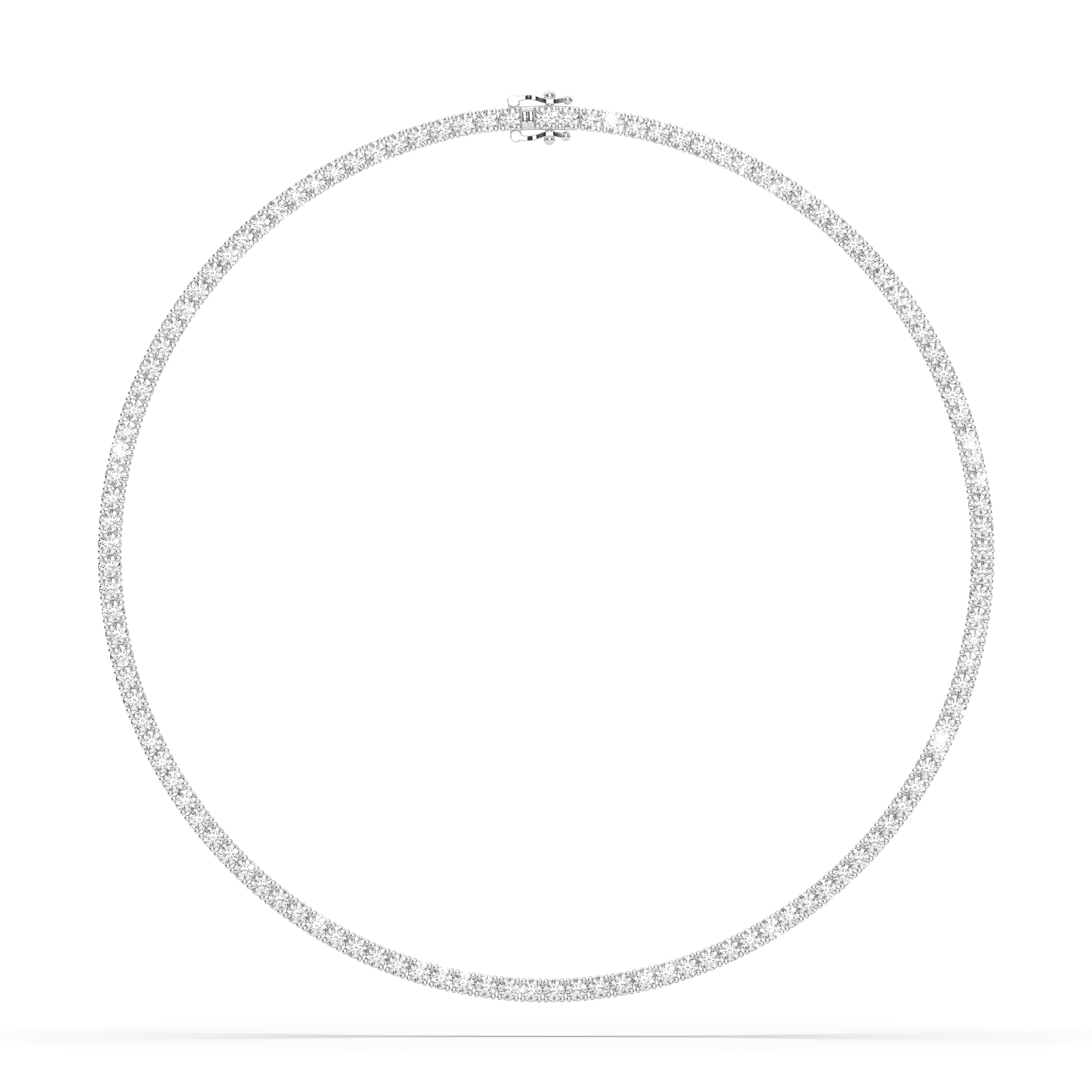 20.00 CT Lab Grown Round Diamond 16 Inch Tennis Necklace in Solid Gold For Her
