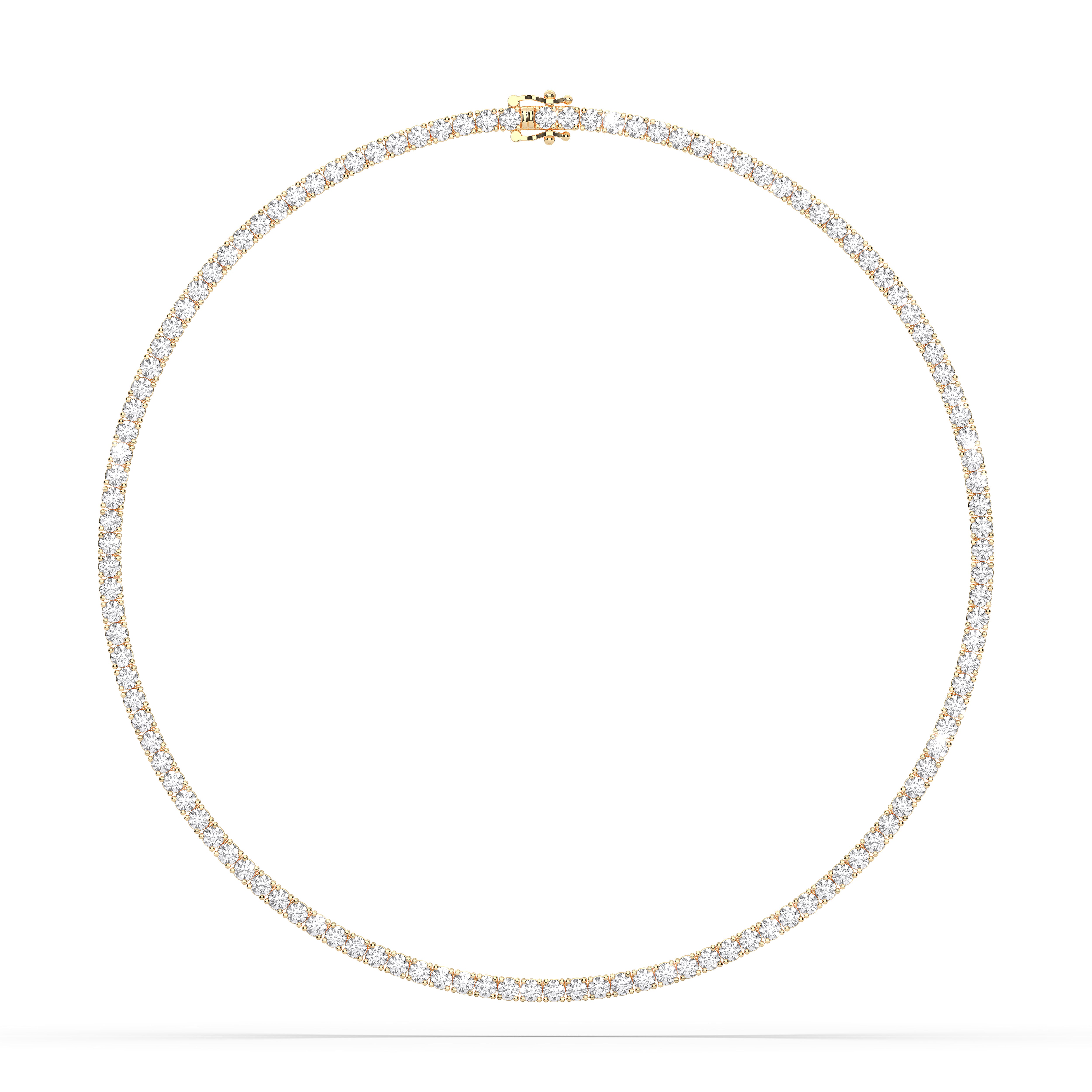 20.00 CT Lab Grown Round Diamond 16 Inch Tennis Necklace in Solid Gold For Her