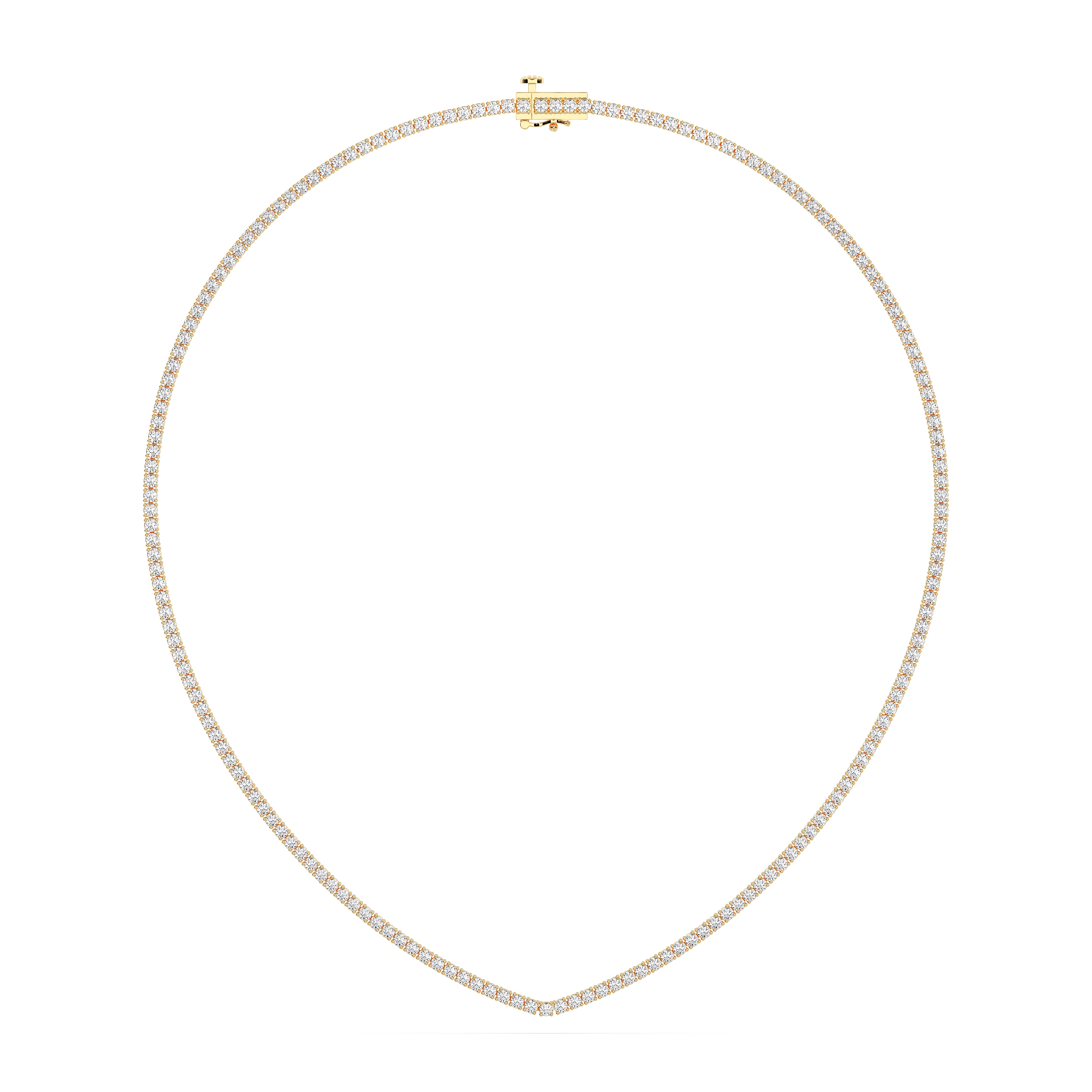 5.90 Ct Lab Grown Round Diamond 15 Inch Tennis Necklace Made in Solid Gold
