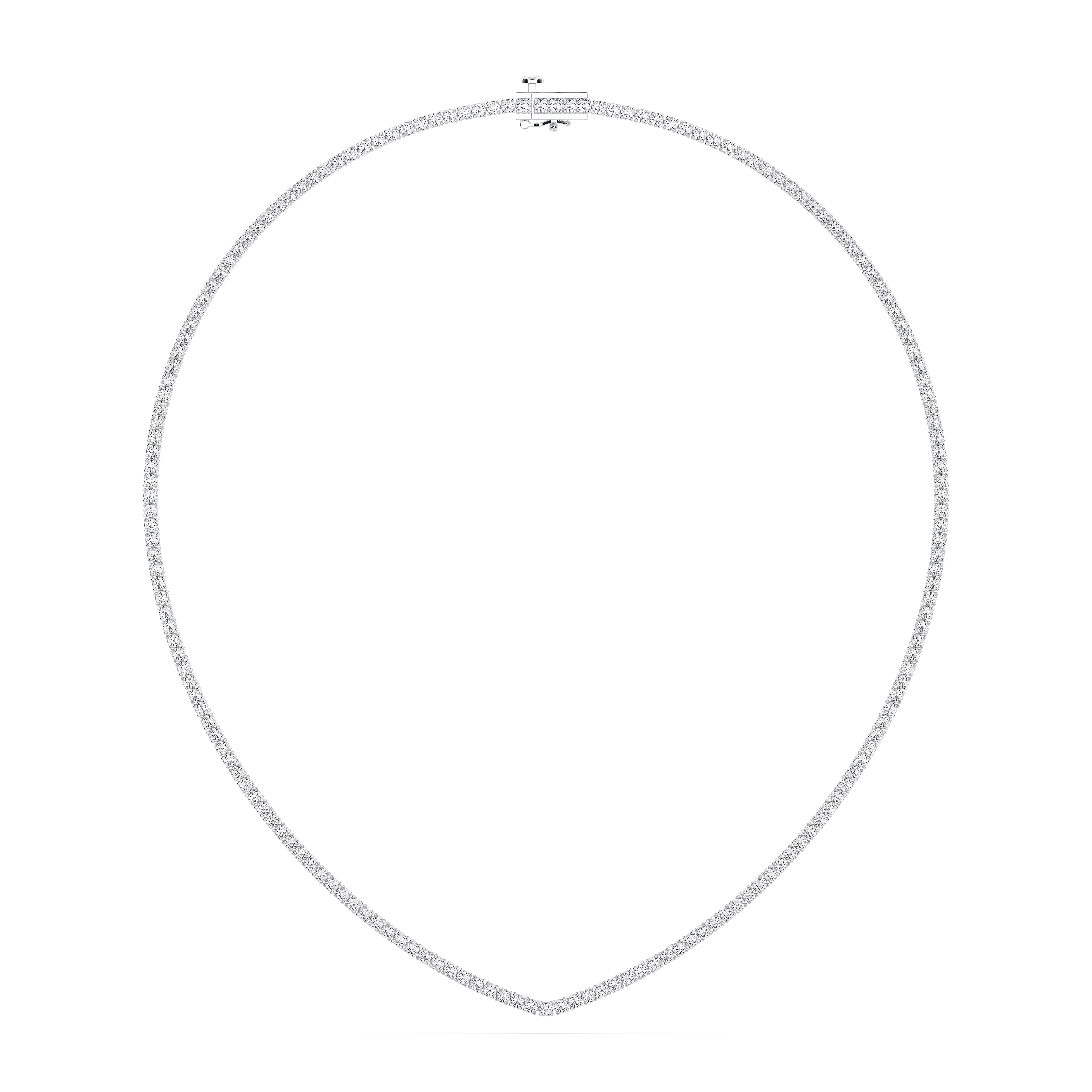 5.90 Ct Lab Grown Round Diamond 15 Inch Tennis Necklace Made in Solid Gold