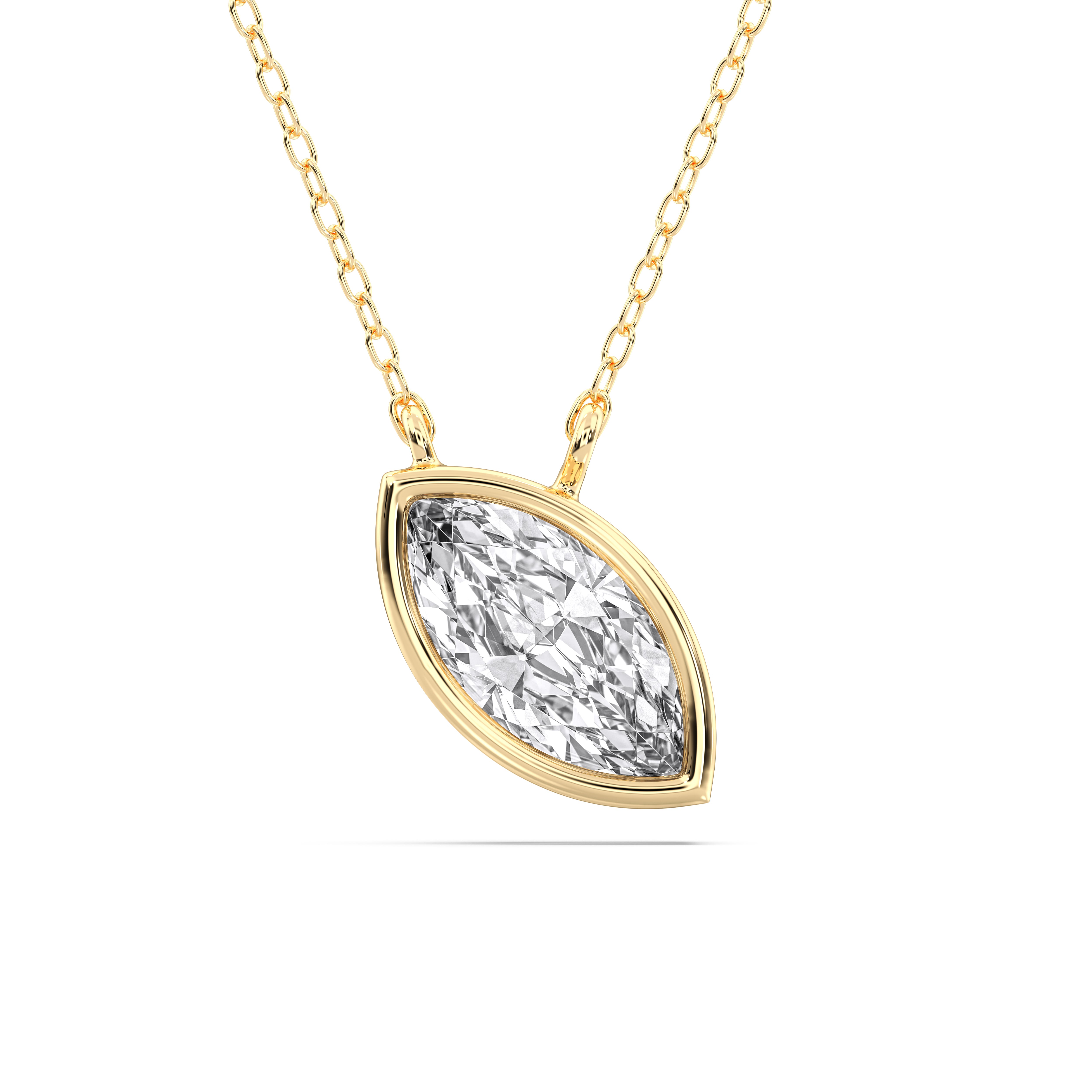 0.75 Carat Marquise Shape Lab Grown Diamond Solitaire Pendant Made in Solid Gold