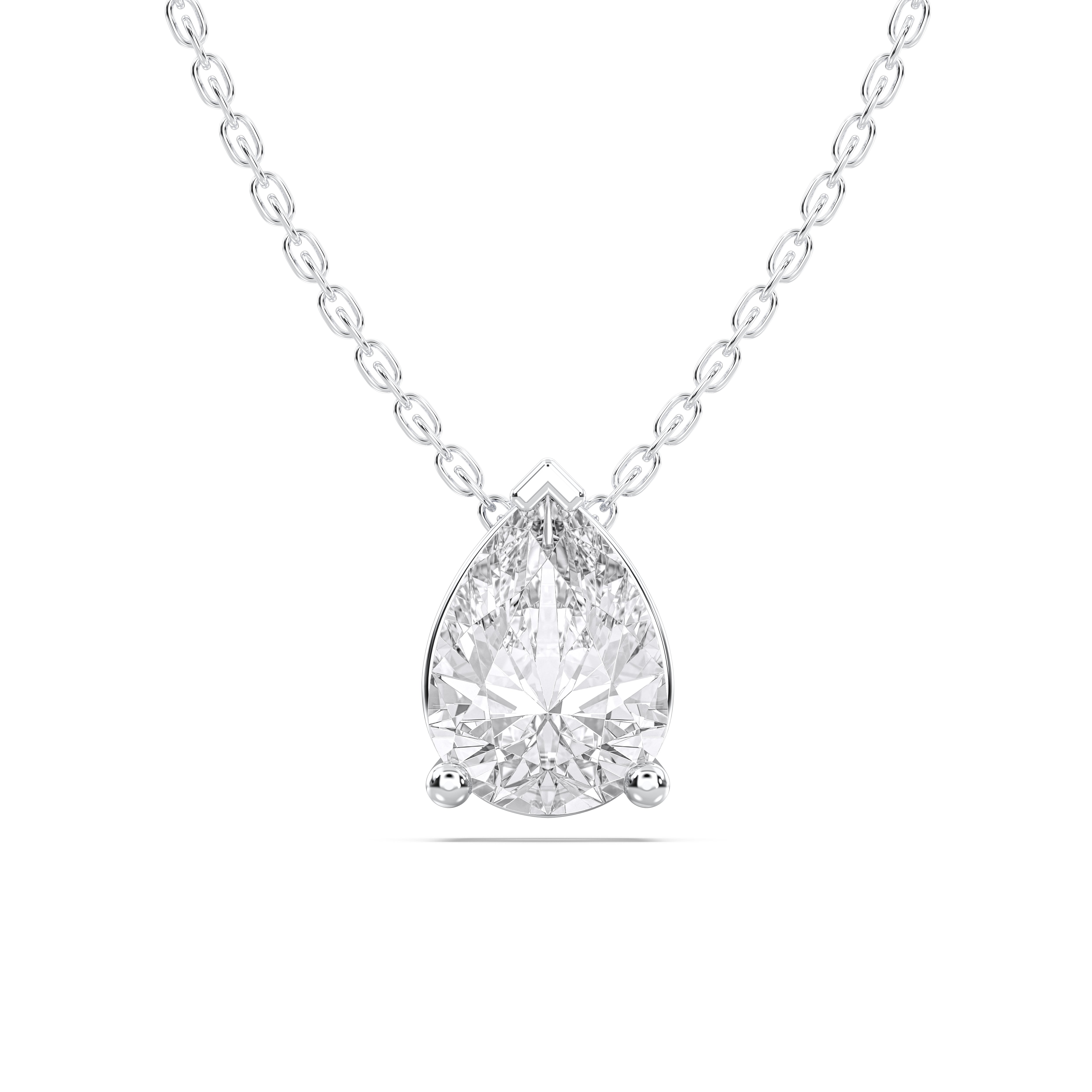 1.00Ct to 4.00Ct Pear Shape Lab Grown Diamond Solitaire Pendant Made in Solid Gold
