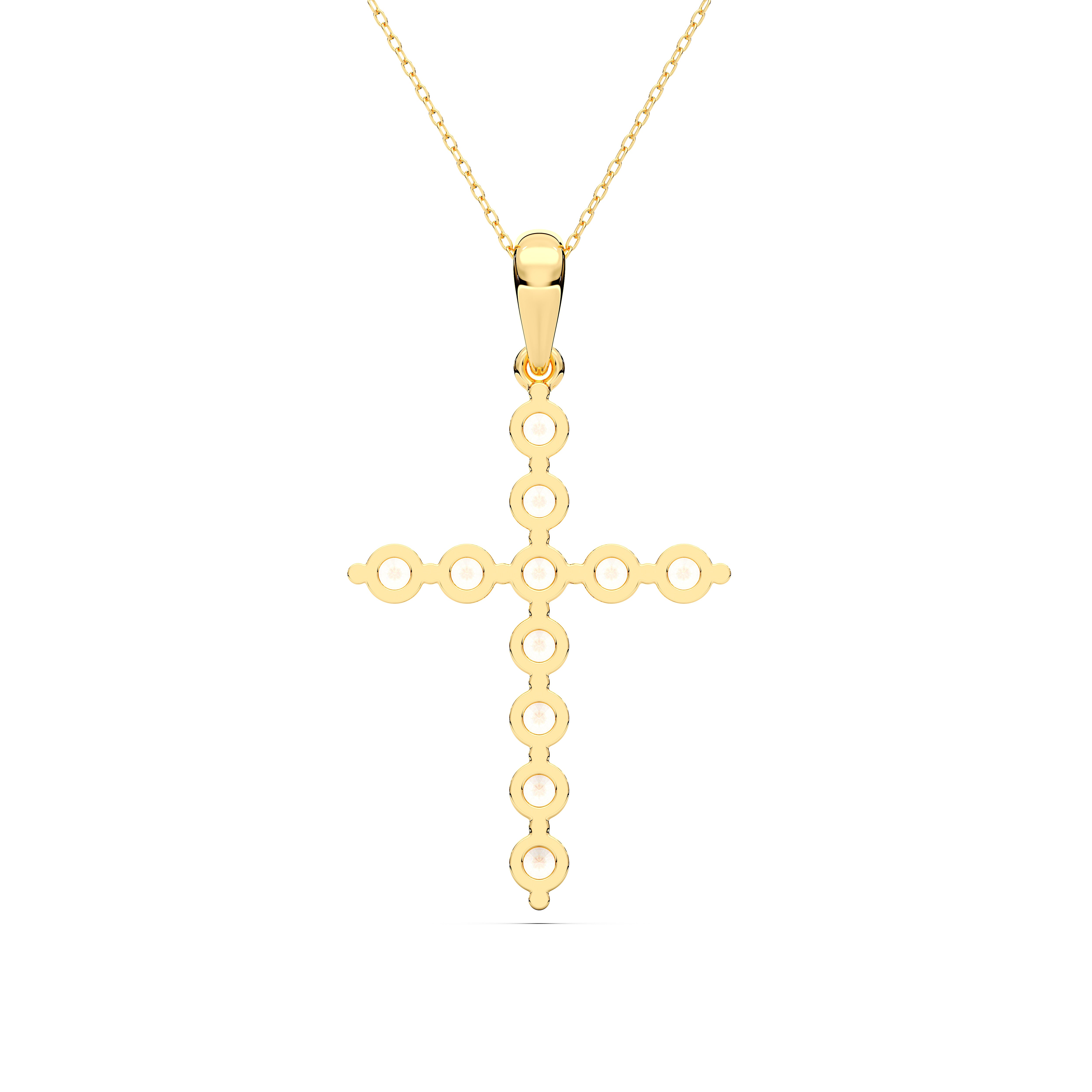 0.25Ct to 2.50Ct Roun Lab Grown Diamond Cross Pendant Made in Solid Gold