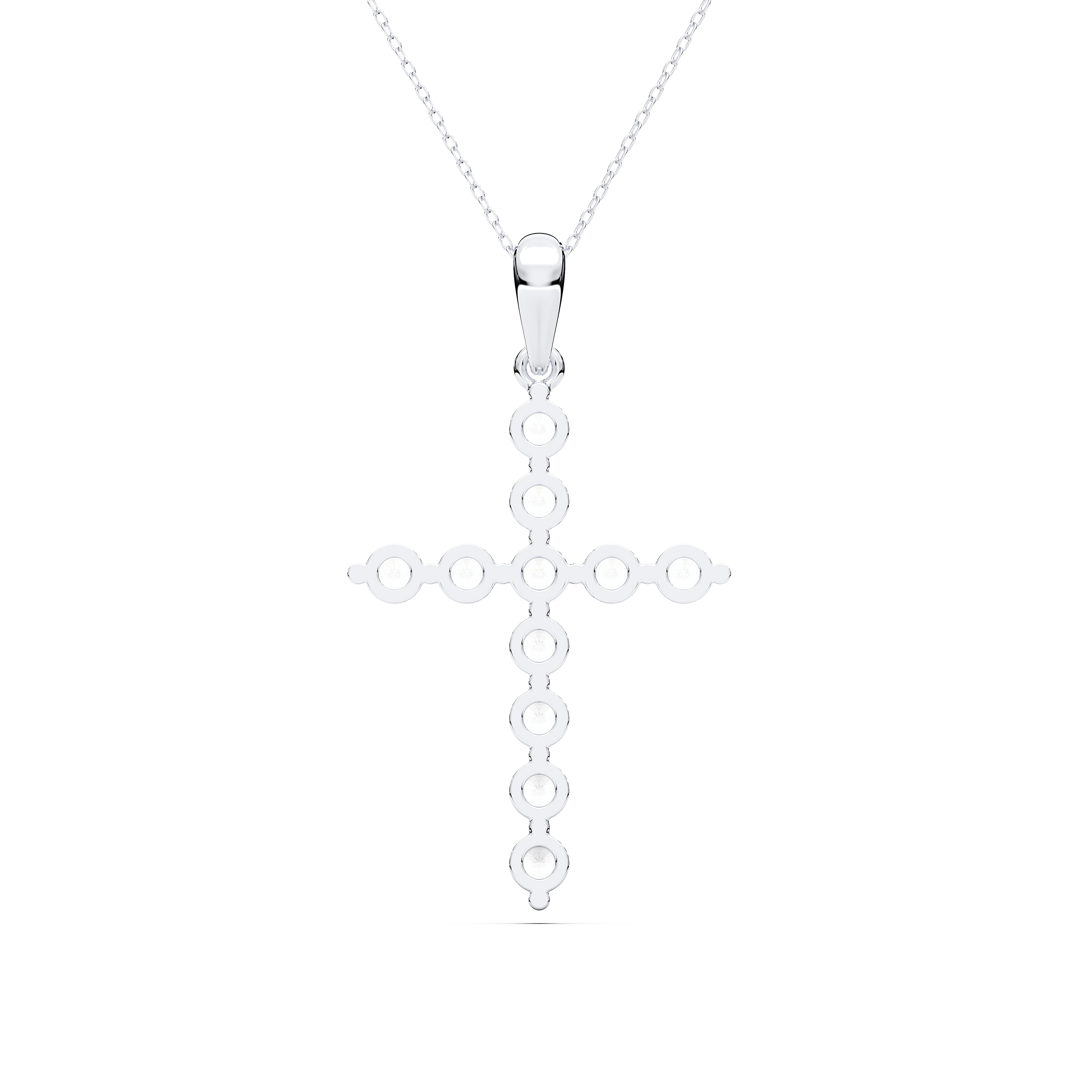 0.25Ct to 2.50Ct Roun Lab Grown Diamond Cross Pendant Made in Solid Gold