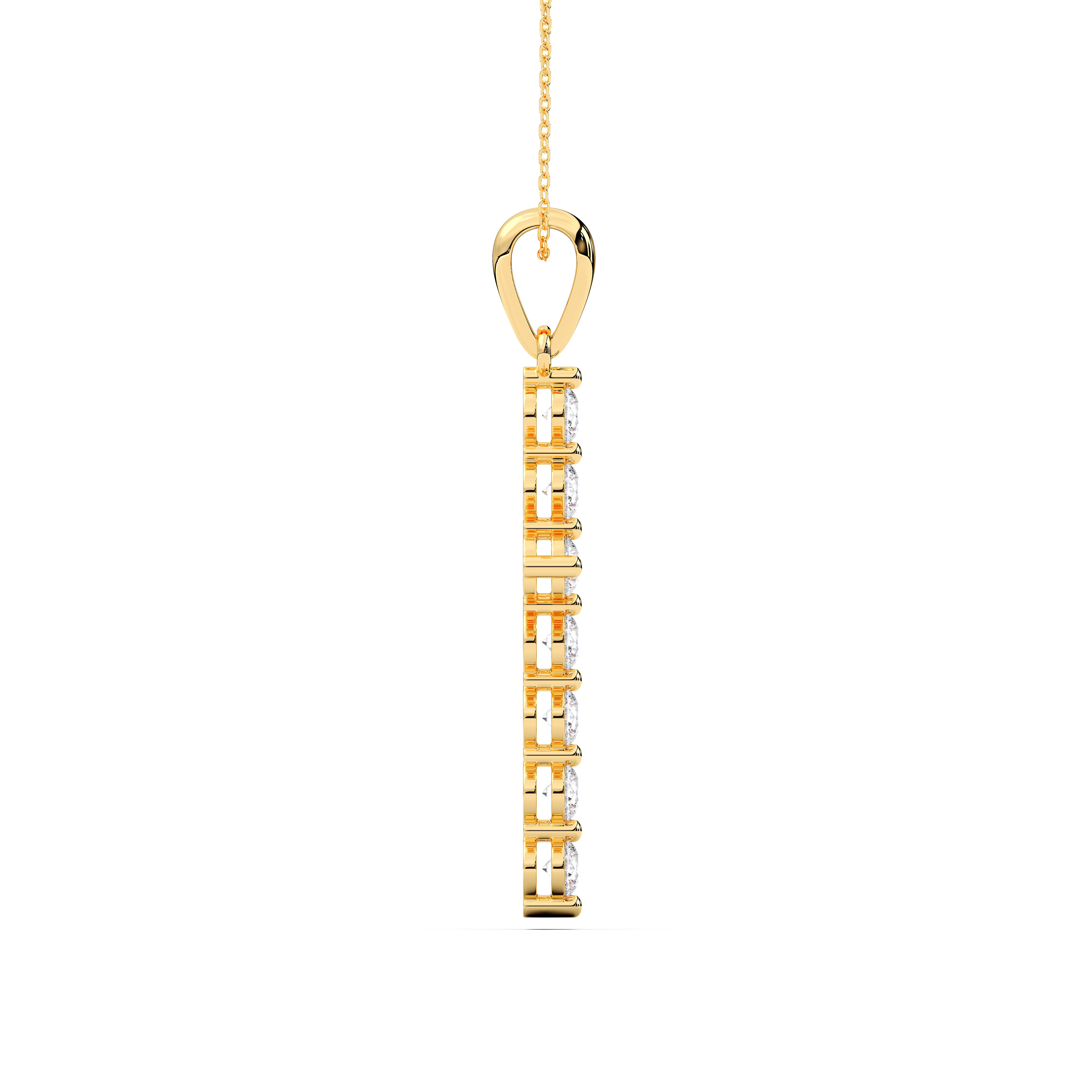 0.25Ct to 2.50Ct Roun Lab Grown Diamond Cross Pendant Made in Solid Gold
