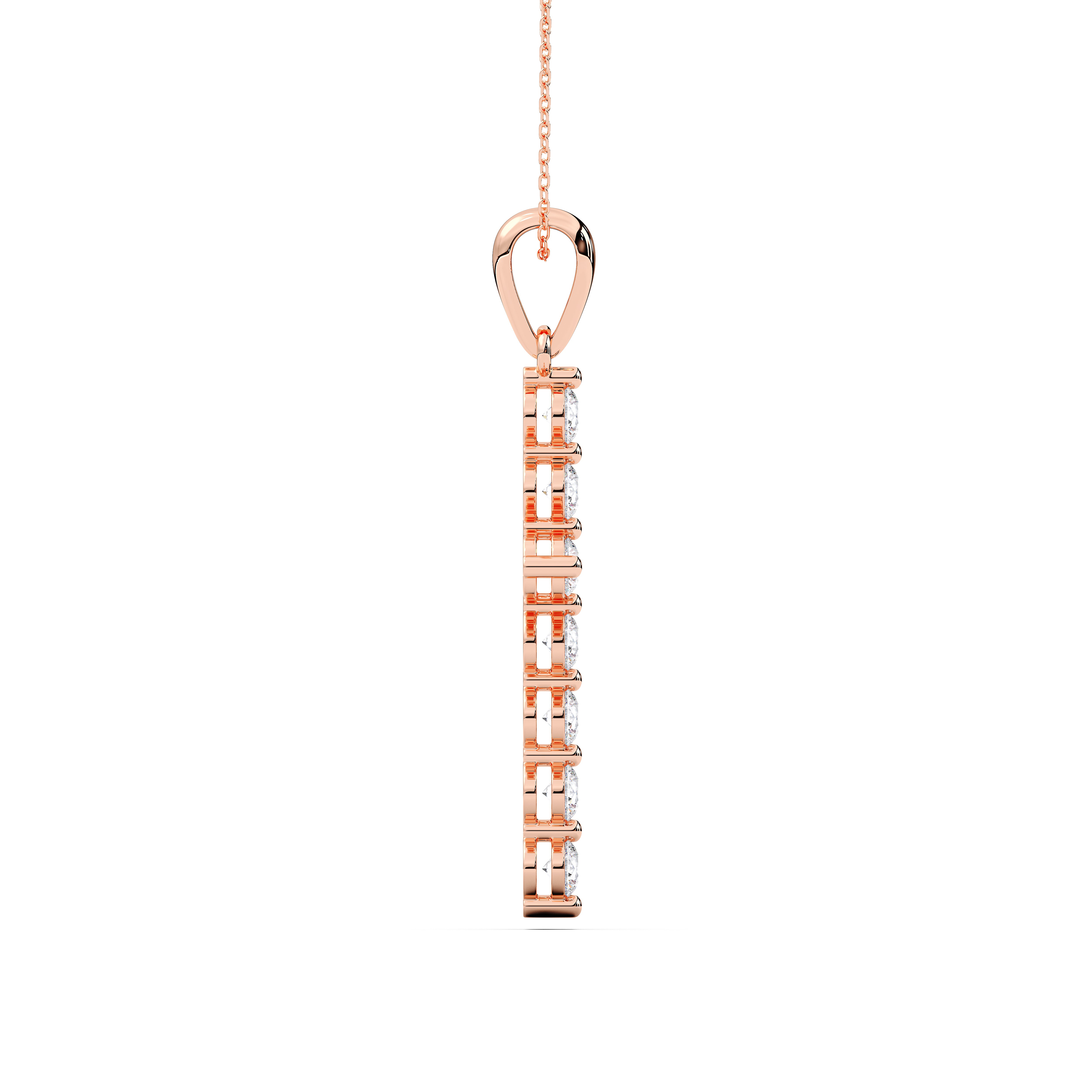 0.25Ct to 2.50Ct Roun Lab Grown Diamond Cross Pendant Made in Solid Gold