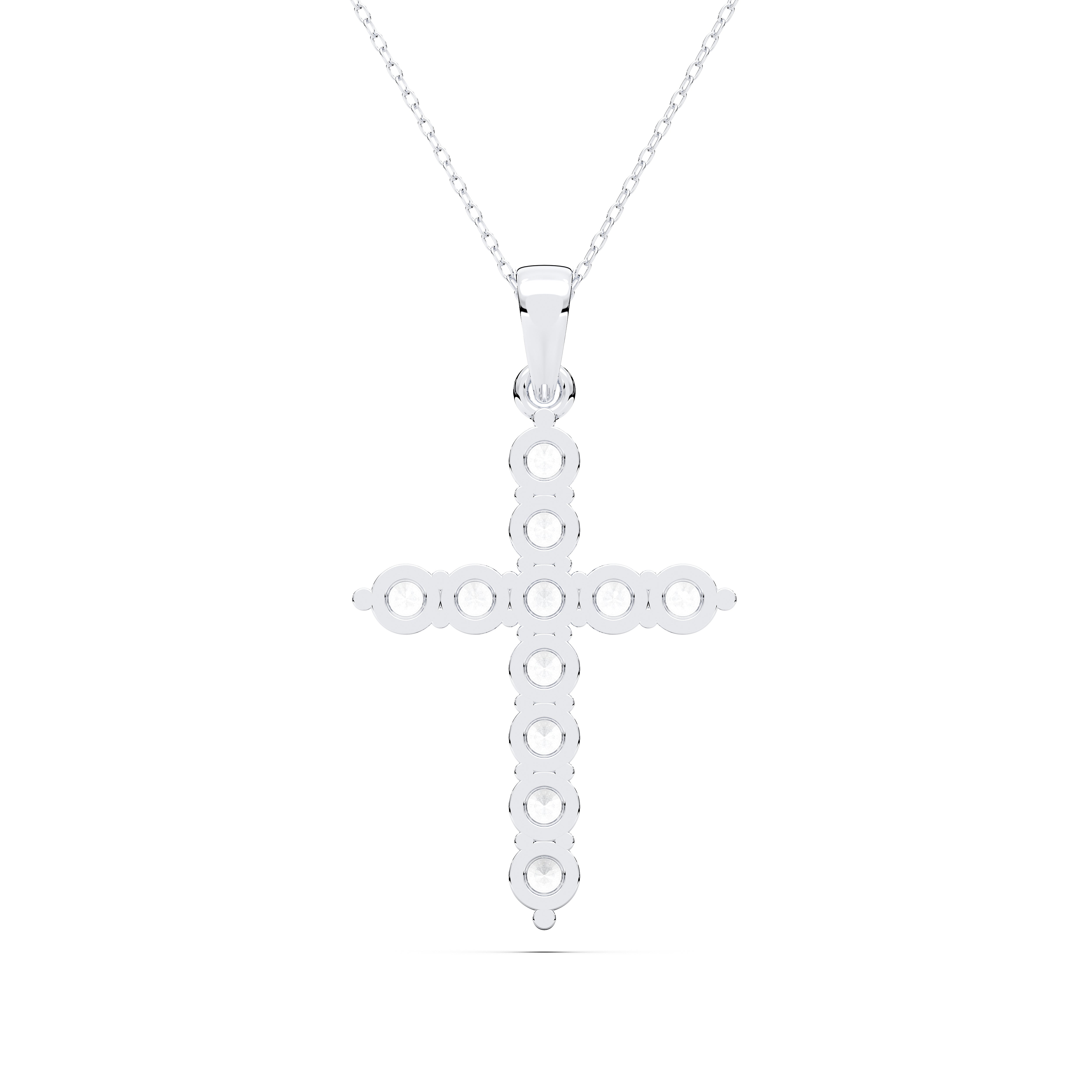 0.25 Carat to 2.50 Carat Round Lab Grown Diamond Holy Cross Pendant Made in Solid Gold