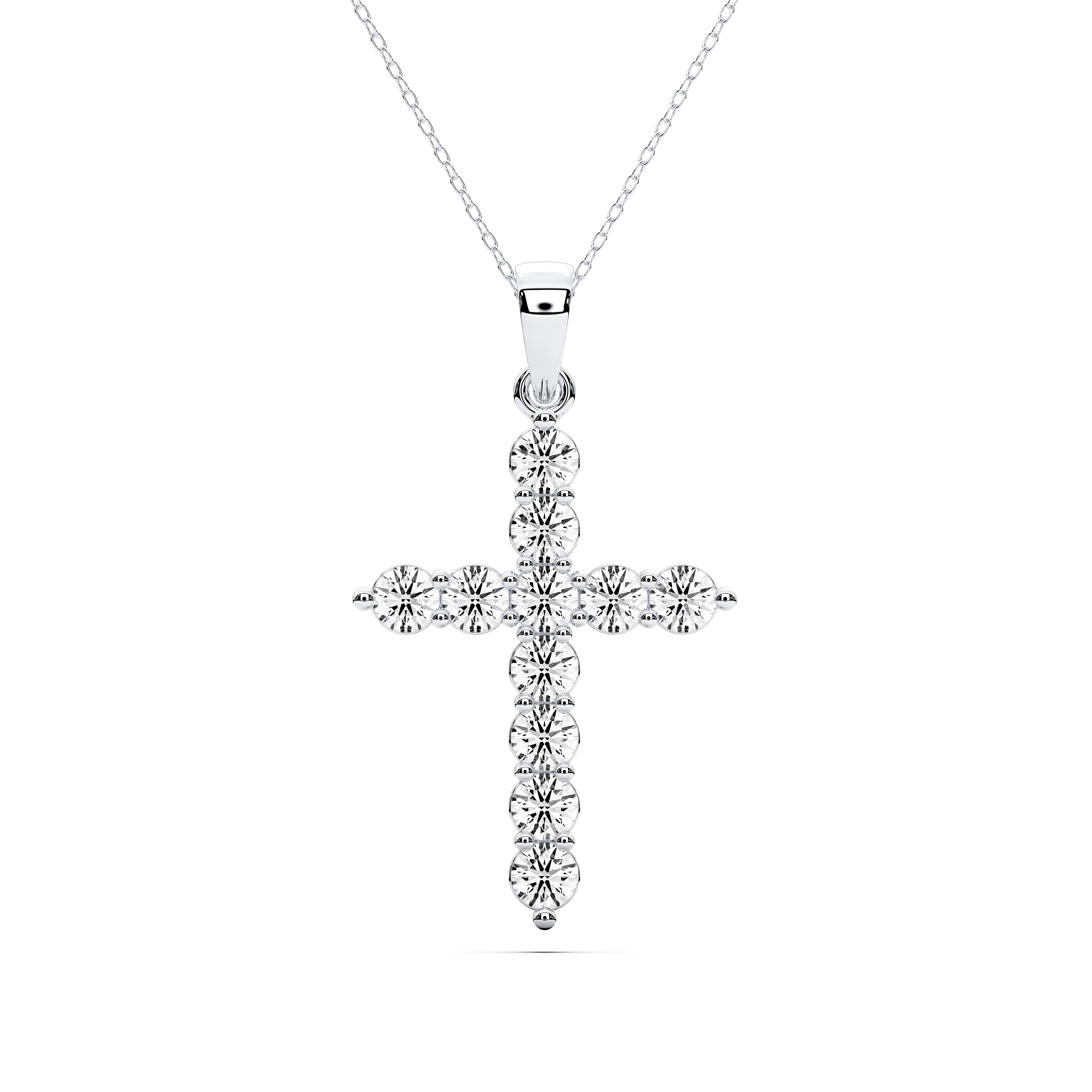 0.25 Carat to 2.50 Carat Round Lab Grown Diamond Holy Cross Pendant Made in Solid Gold