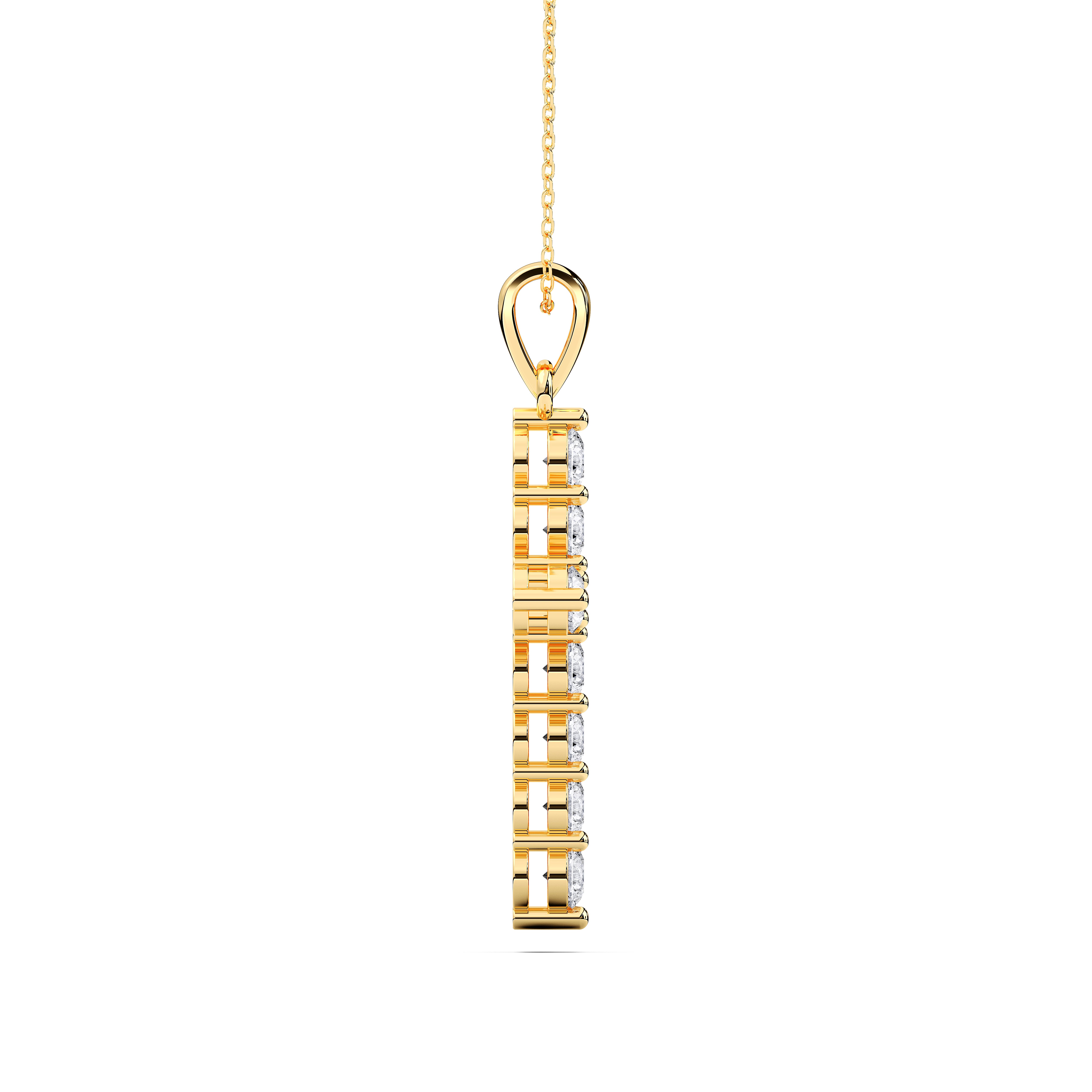 0.25 Carat to 2.50 Carat Round Lab Grown Diamond Holy Cross Pendant Made in Solid Gold